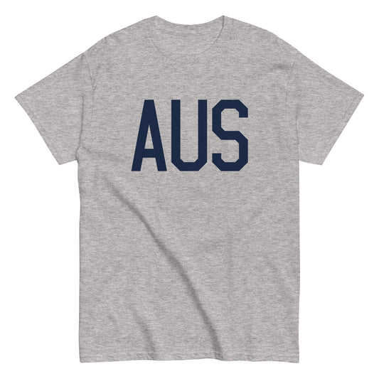 Aviation-Theme Men's T-Shirt - Navy Blue Graphic • AUS Austin • YHM Designs - Image 02