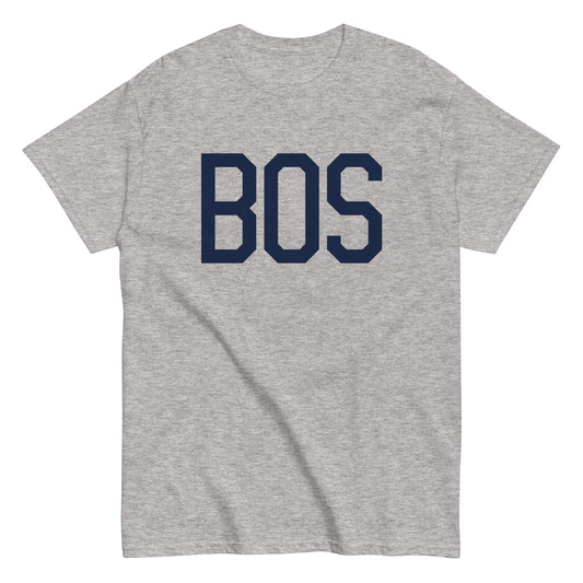 Aviation-Theme Men's T-Shirt - Navy Blue Graphic • BOS Boston • YHM Designs - Image 02