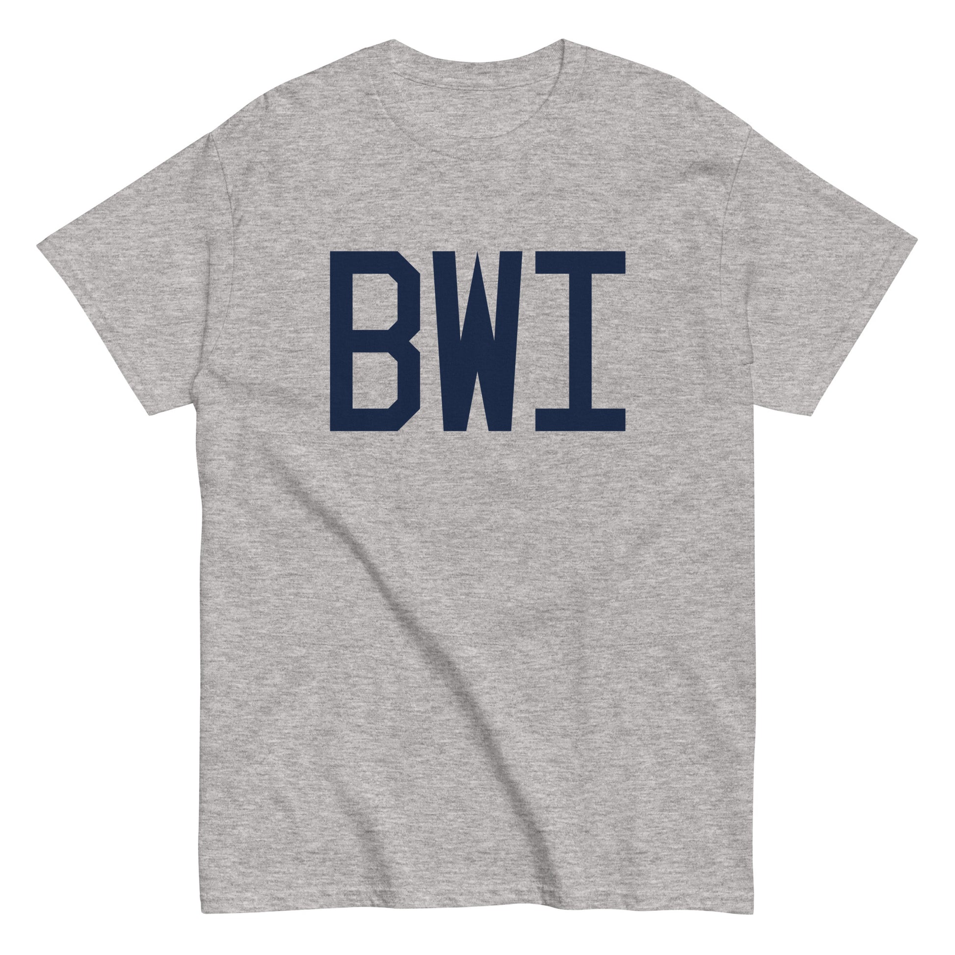 Aviation-Theme Men's T-Shirt - Navy Blue Graphic • BWI Baltimore • YHM Designs - Image 02