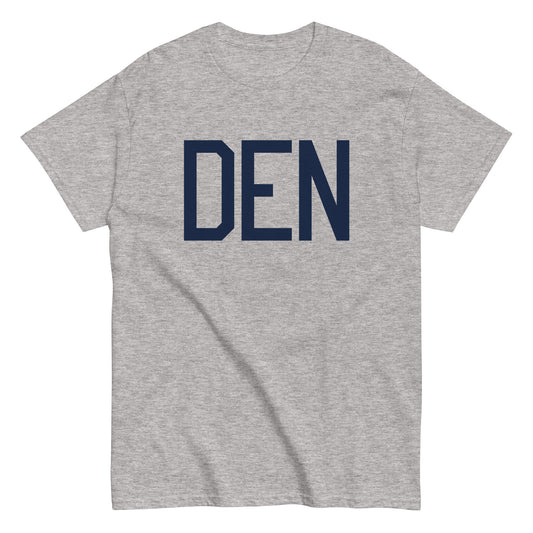 Aviation-Theme Men's T-Shirt - Navy Blue Graphic • DEN Denver • YHM Designs - Image 02