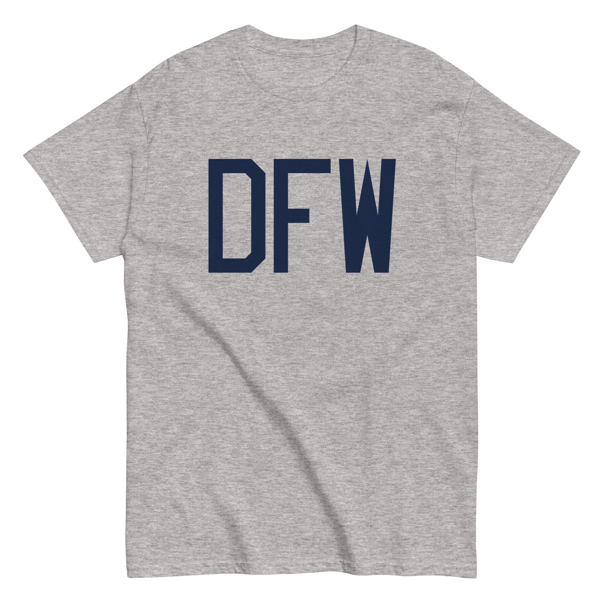 Aviation-Theme Men's T-Shirt - Navy Blue Graphic • DFW Dallas • YHM Designs - Image 02