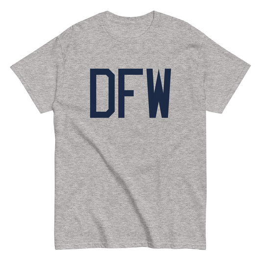 Aviation-Theme Men's T-Shirt - Navy Blue Graphic • DFW Dallas • YHM Designs - Image 02