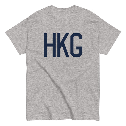 Aviation-Theme Men's T-Shirt - Navy Blue Graphic • HKG Hong Kong • YHM Designs - Image 02