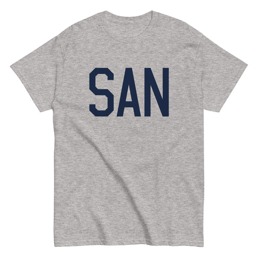 Aviation-Theme Men's T-Shirt - Navy Blue Graphic • SAN San Diego • YHM Designs - Image 02