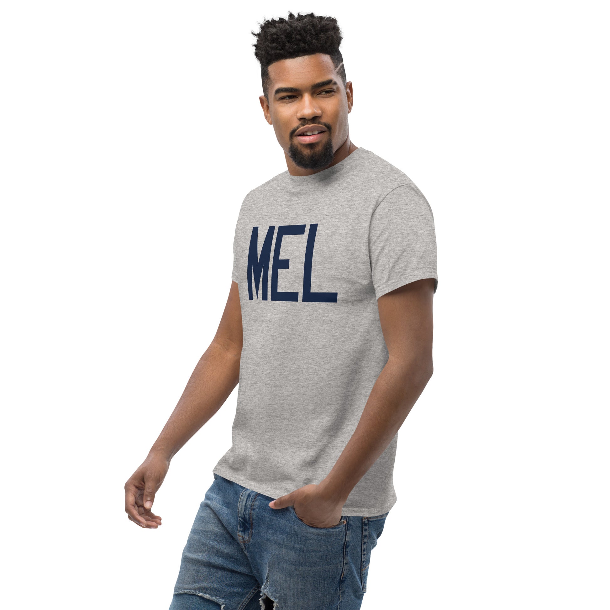 Aviation-Theme Men's T-Shirt - Navy Blue Graphic • MEL Melbourne • YHM Designs - Image 07