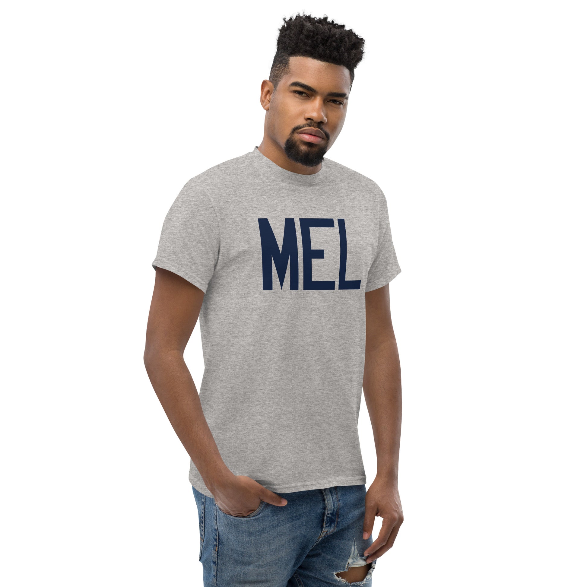 Aviation-Theme Men's T-Shirt - Navy Blue Graphic • MEL Melbourne • YHM Designs - Image 08