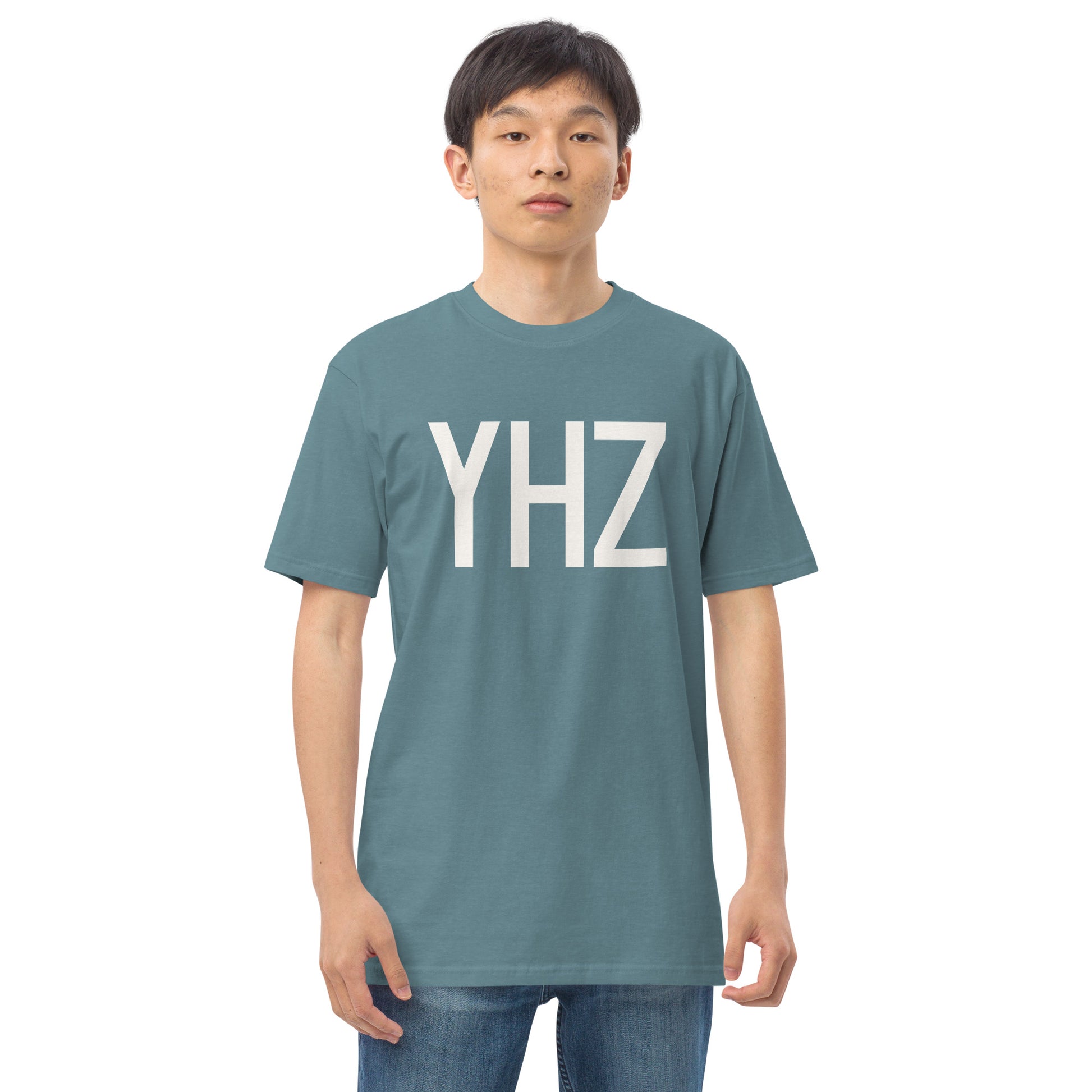 Airport Code Premium T-Shirt • YHZ Halifax • YHM Designs - Image 11