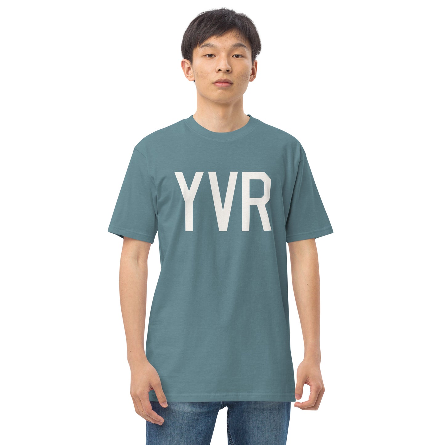 Airport Code Premium T-Shirt • YVR Vancouver • YHM Designs - Image 11