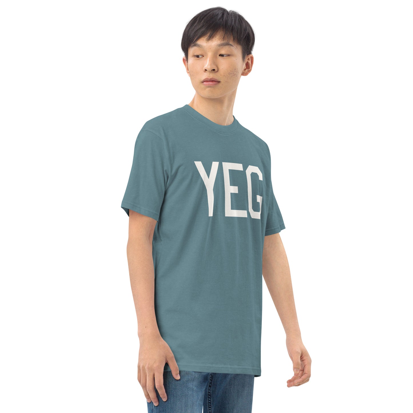 Airport Code Premium T-Shirt • YEG Edmonton • YHM Designs - Image 12