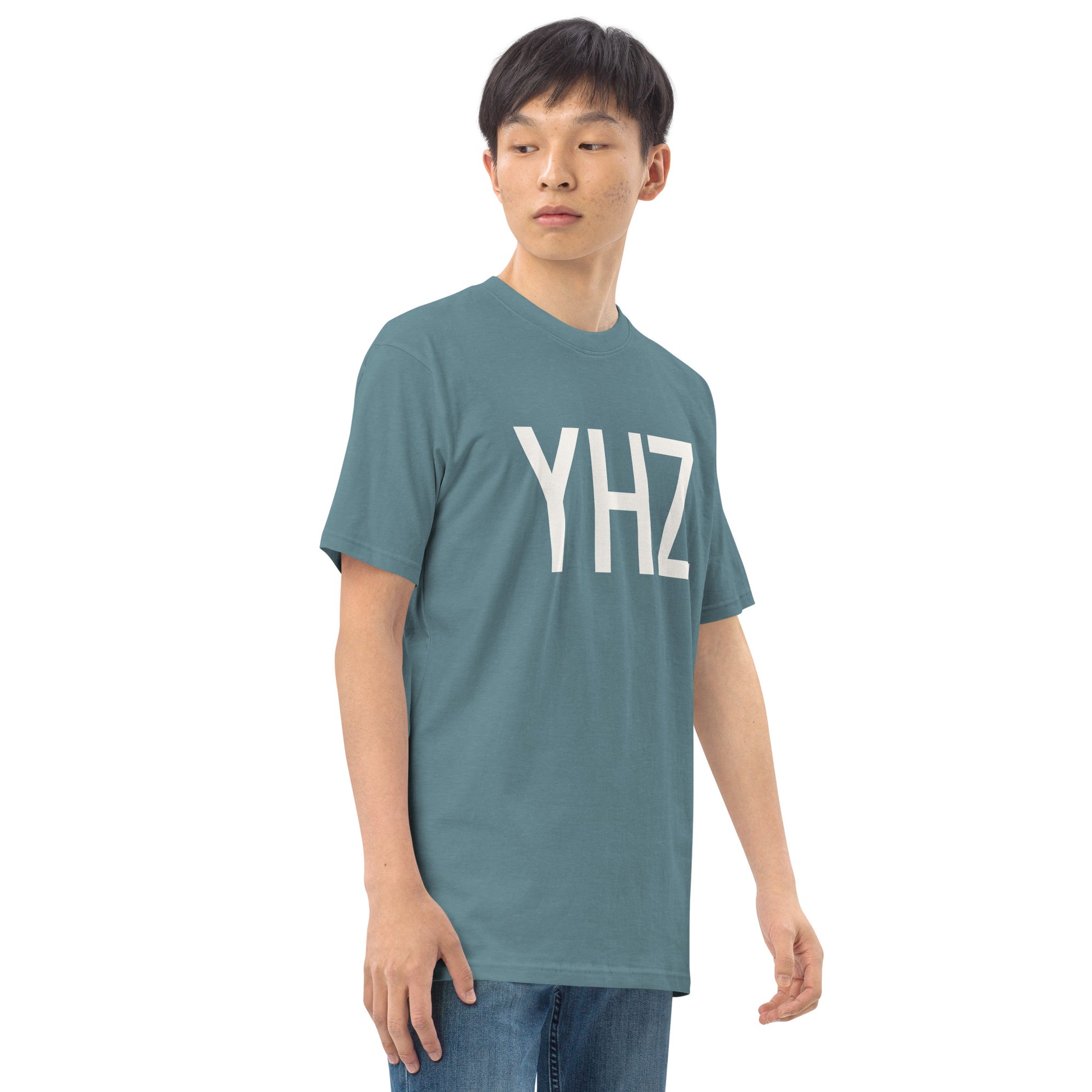 Airport Code Premium T-Shirt • YHZ Halifax • YHM Designs - Image 12
