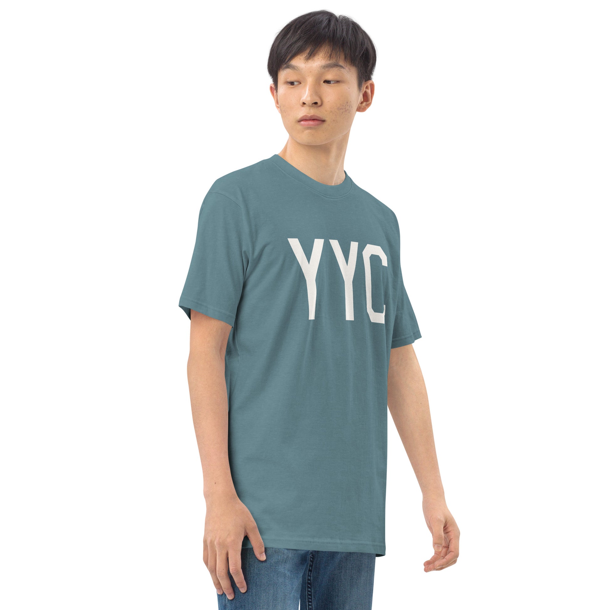 Airport Code Premium T-Shirt • YYC Calgary • YHM Designs - Image 12