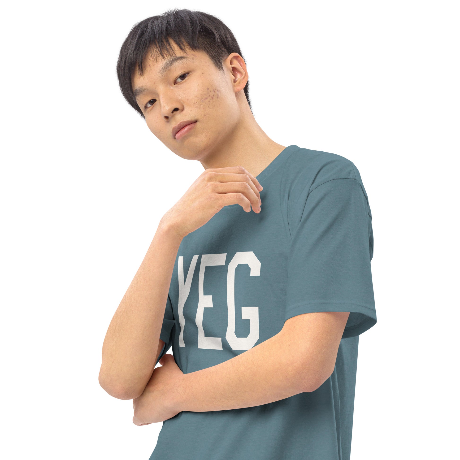 Airport Code Premium T-Shirt • YEG Edmonton • YHM Designs - Image 13