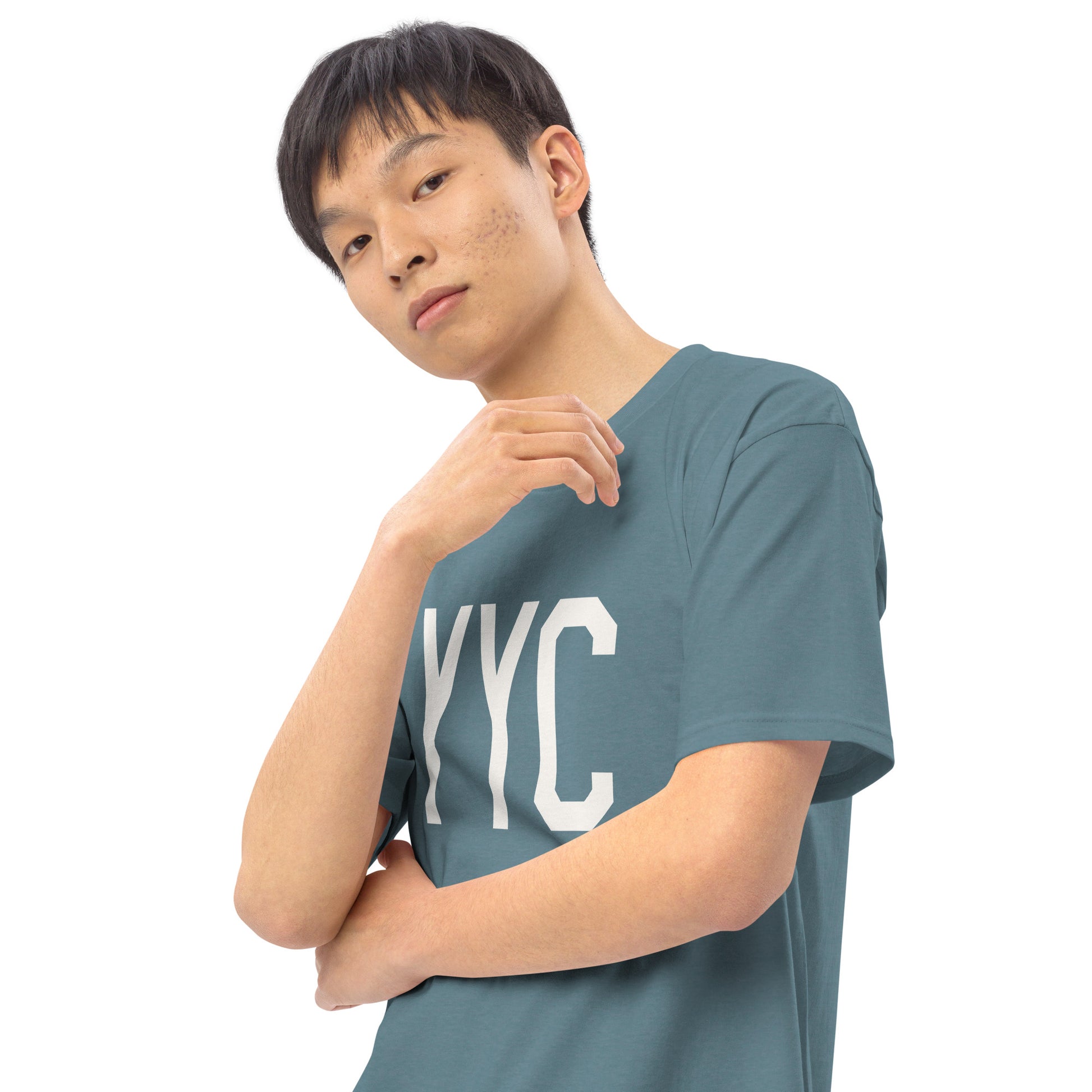 Airport Code Premium T-Shirt • YYC Calgary • YHM Designs - Image 13
