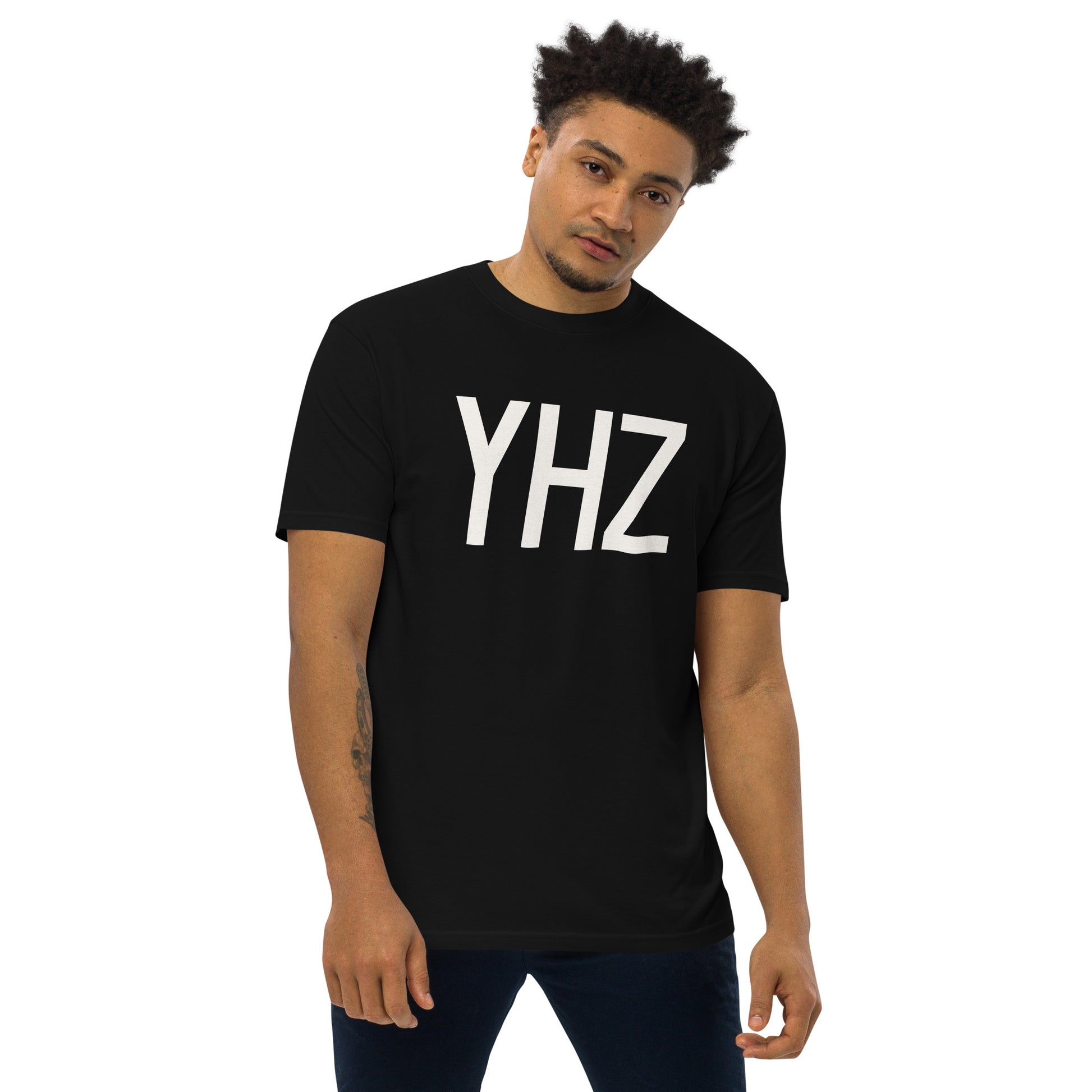 Airport Code Premium T-Shirt • YHZ Halifax • YHM Designs - Image 02