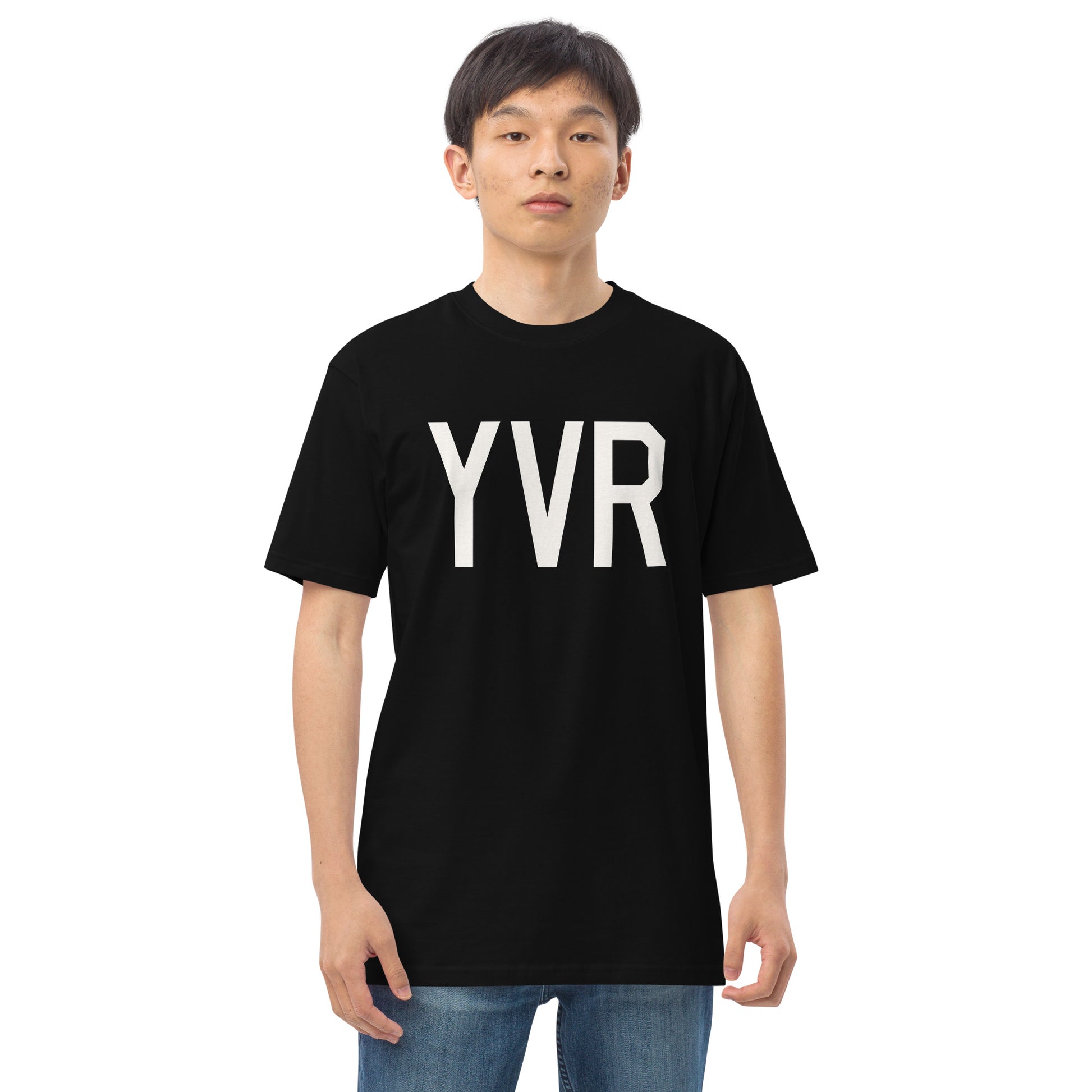 Airport Code Premium T-Shirt • YVR Vancouver • YHM Designs - Image 06