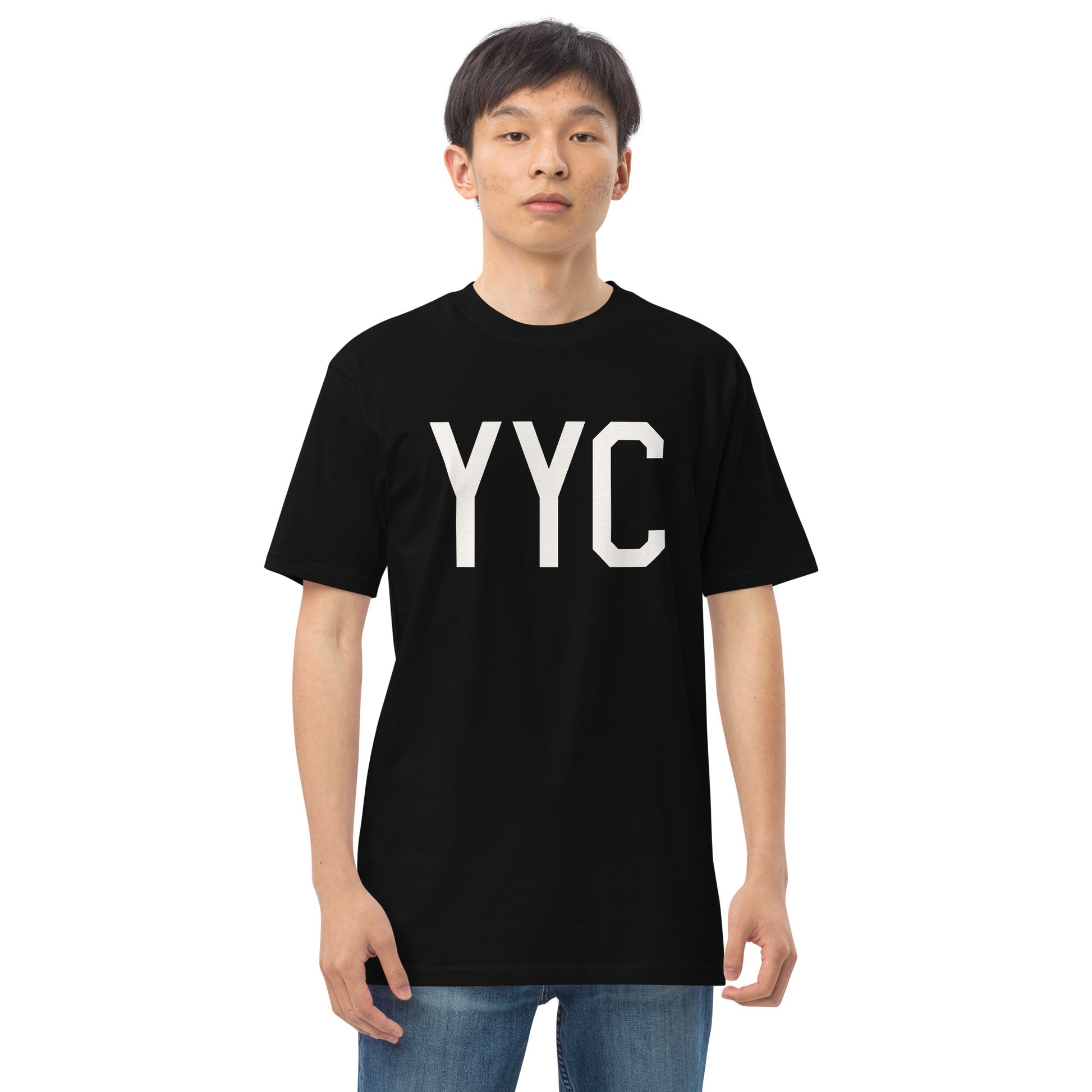 Airport Code Premium T-Shirt • YYC Calgary • YHM Designs - Image 06