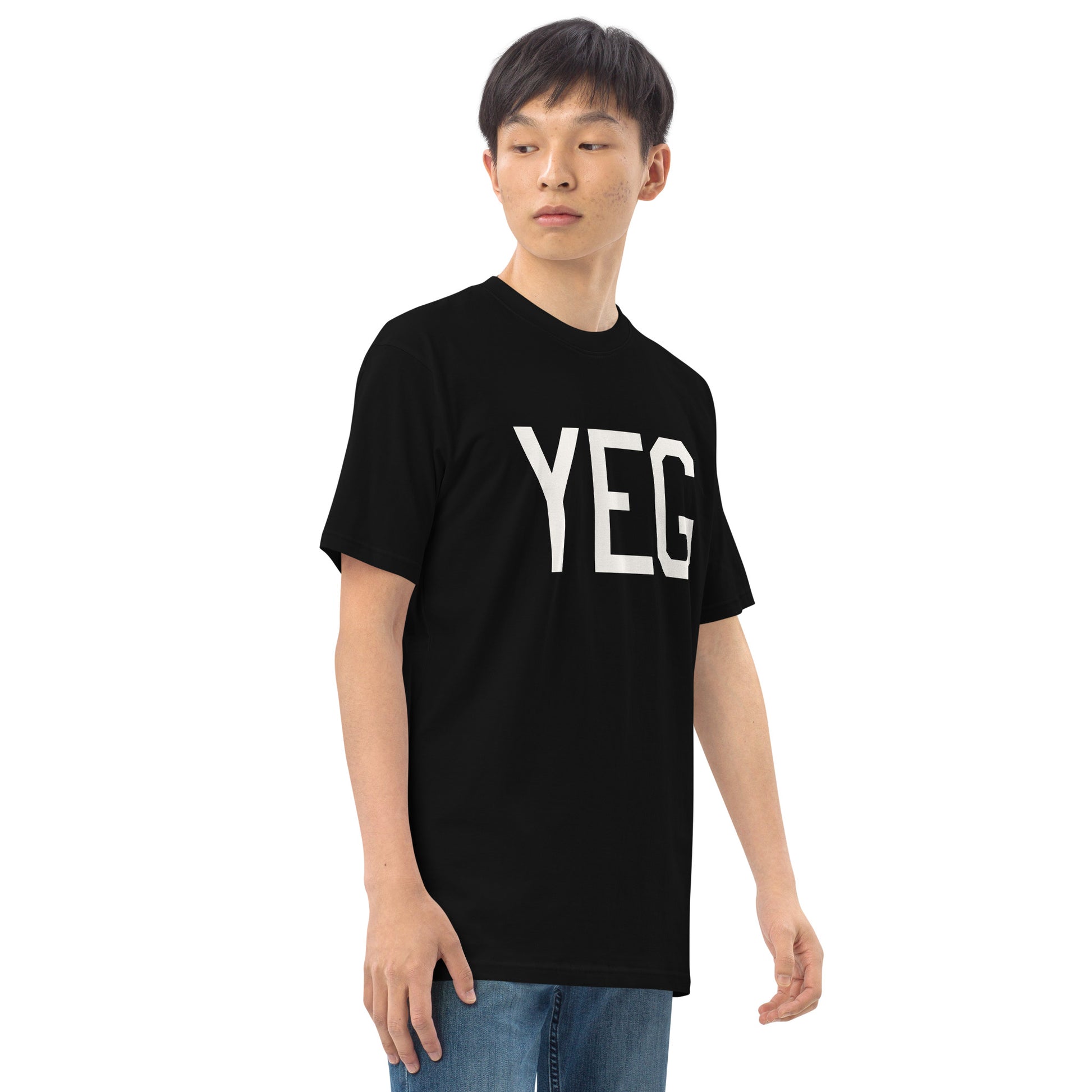 Airport Code Premium T-Shirt • YEG Edmonton • YHM Designs - Image 07