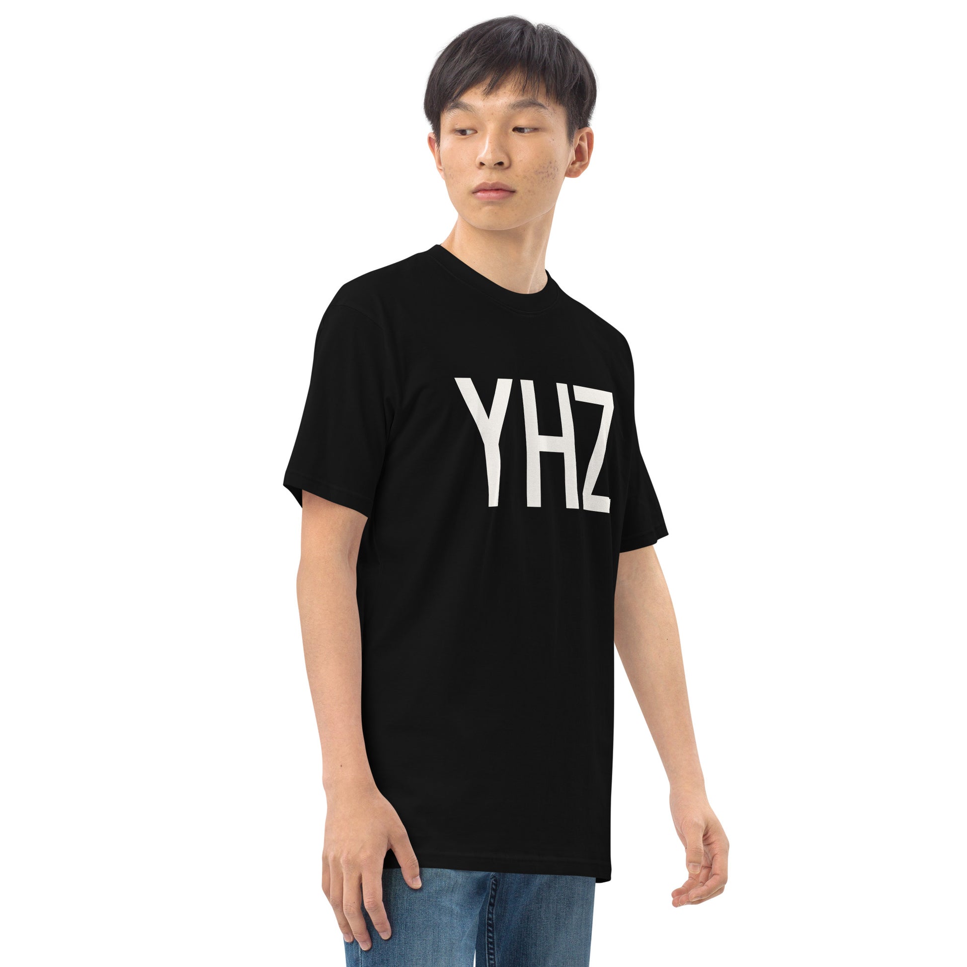 Airport Code Premium T-Shirt • YHZ Halifax • YHM Designs - Image 07