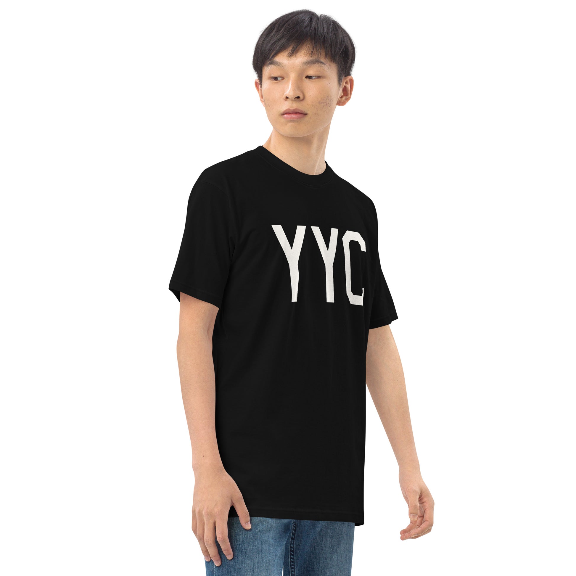 Airport Code Premium T-Shirt • YYC Calgary • YHM Designs - Image 07