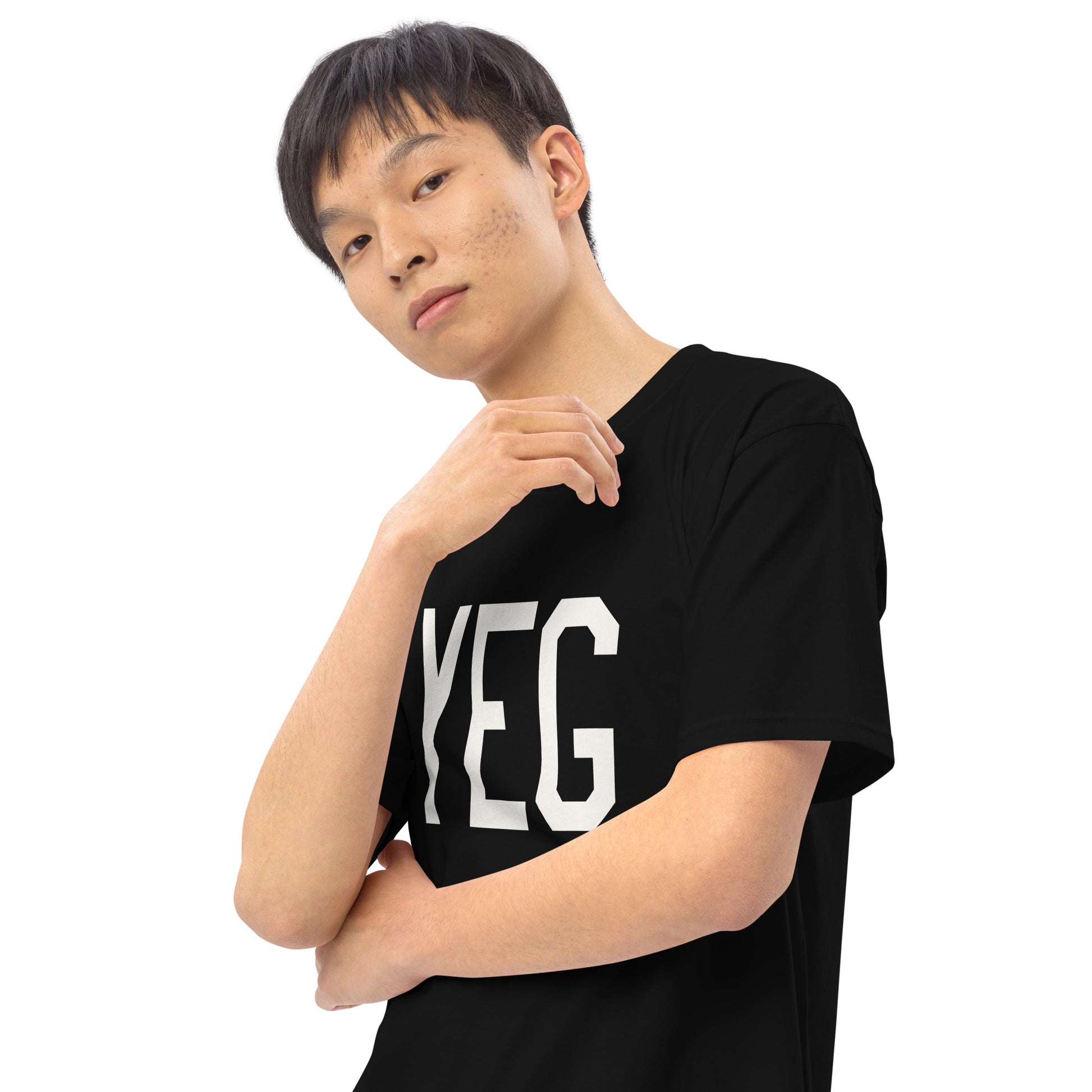 Airport Code Premium T-Shirt • YEG Edmonton • YHM Designs - Image 08