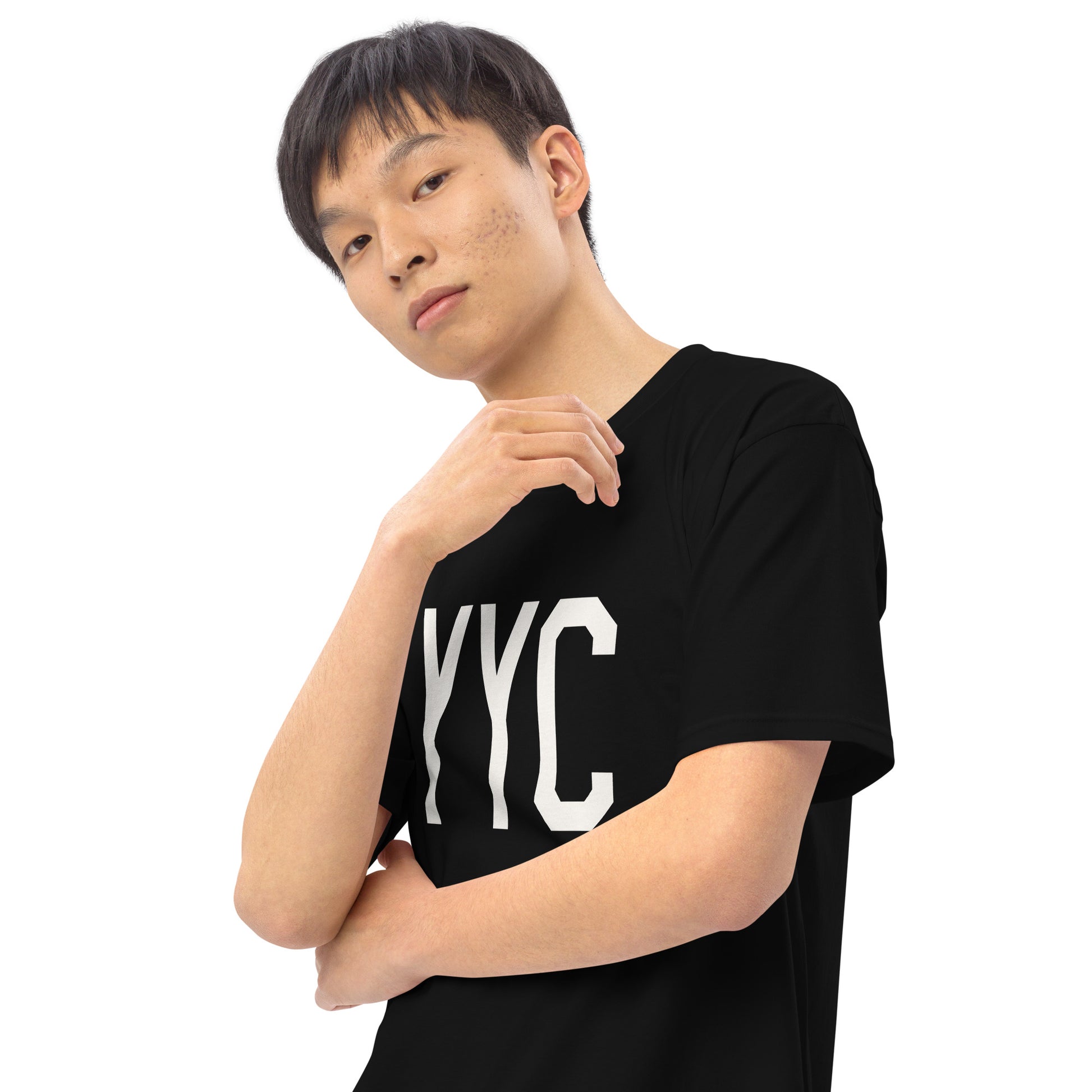 Airport Code Premium T-Shirt • YYC Calgary • YHM Designs - Image 08