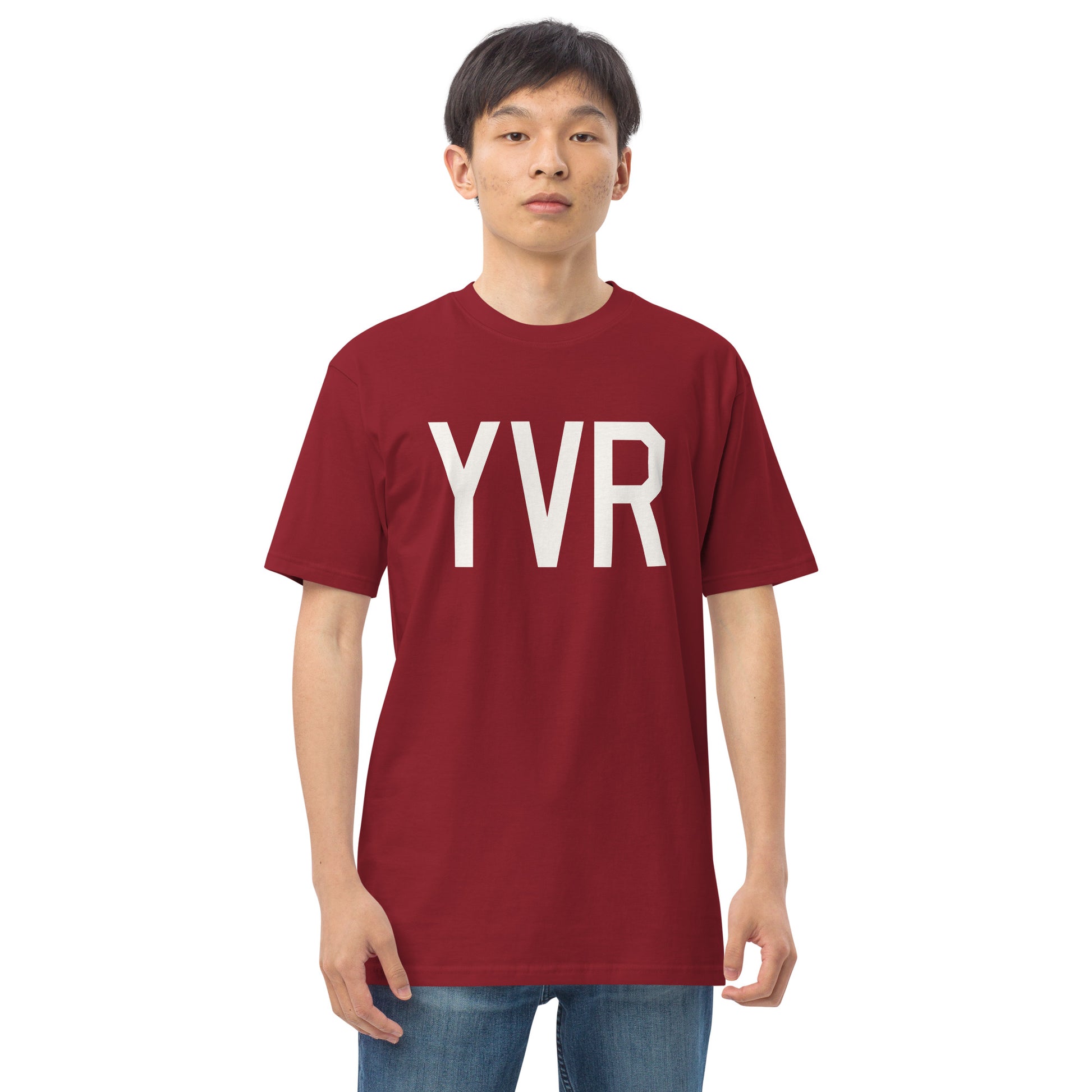 Airport Code Premium T-Shirt • YVR Vancouver • YHM Designs - Image 01
