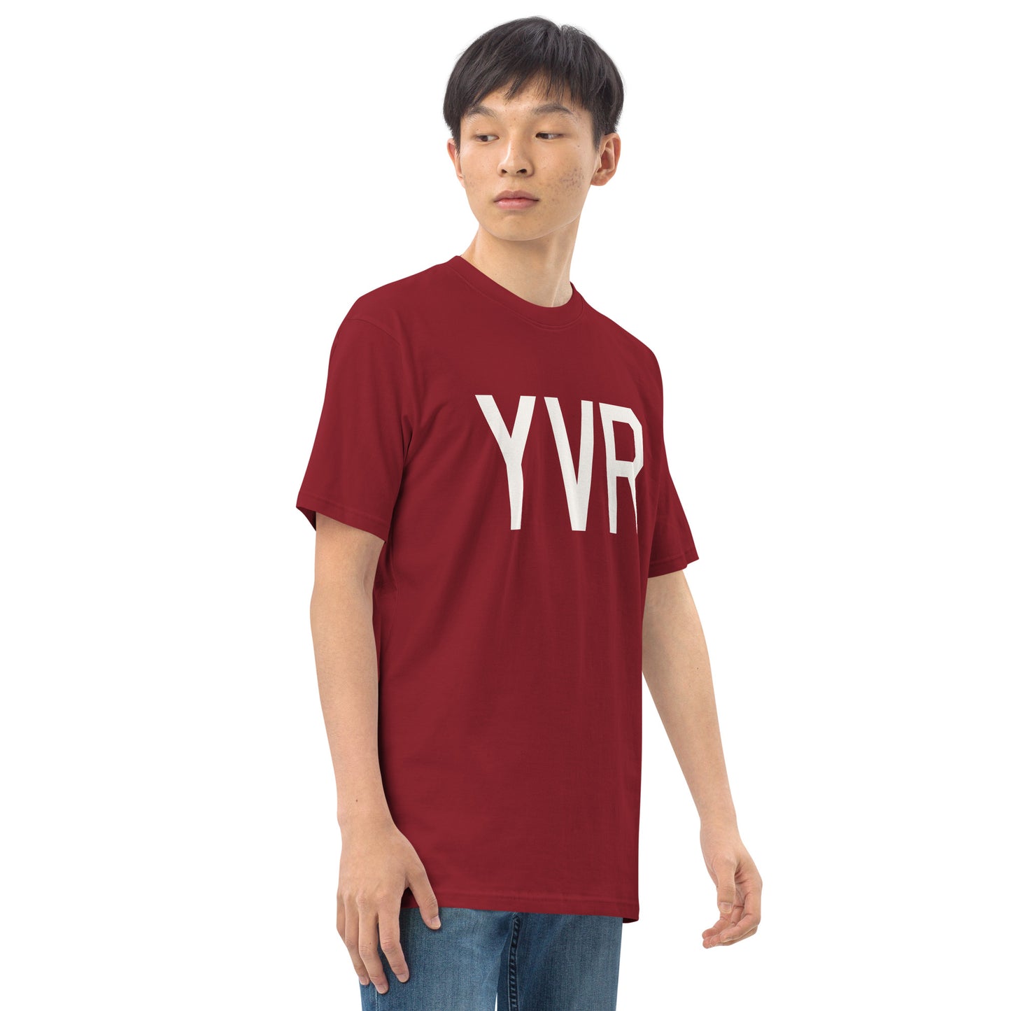 Airport Code Premium T-Shirt • YVR Vancouver • YHM Designs - Image 09