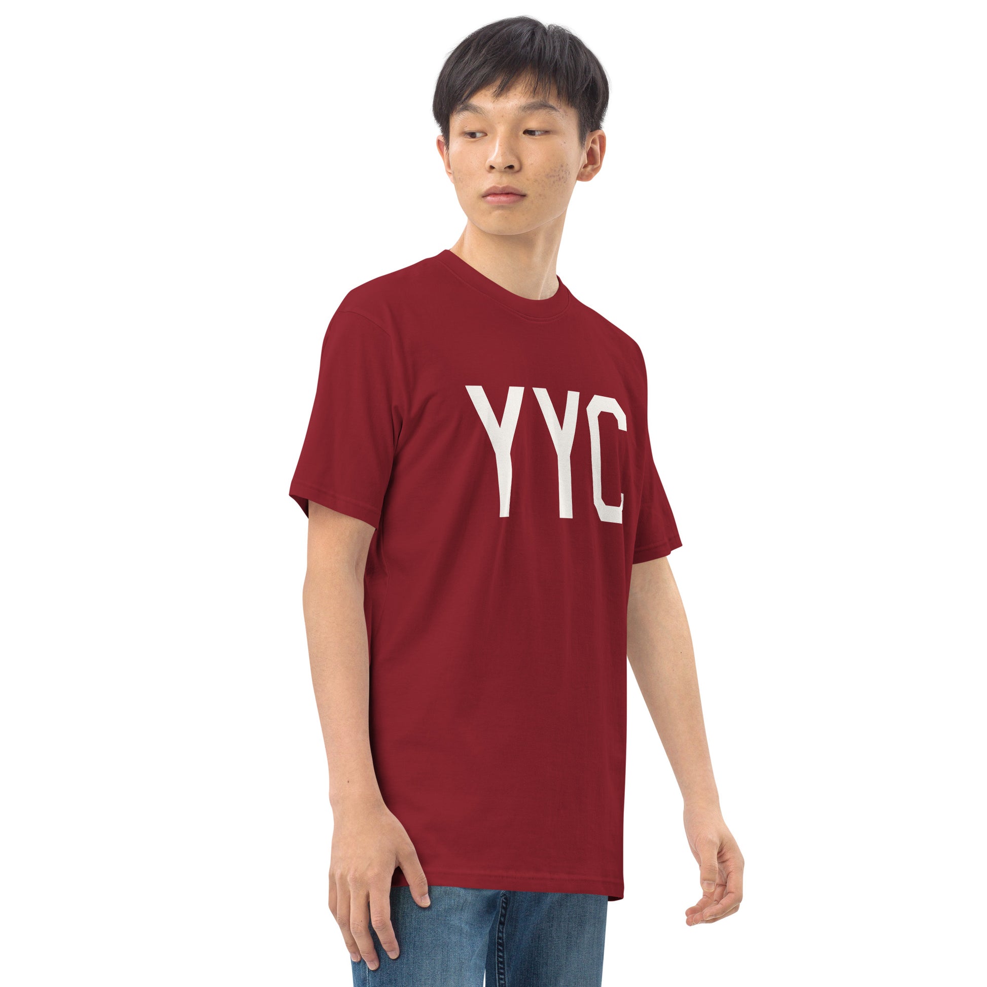 Airport Code Premium T-Shirt • YYC Calgary • YHM Designs - Image 09