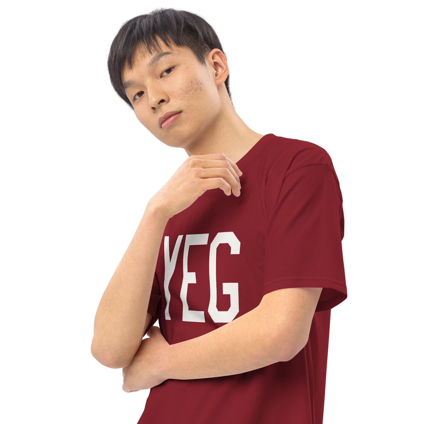Airport Code Premium T-Shirt • YEG Edmonton • YHM Designs - Image 10
