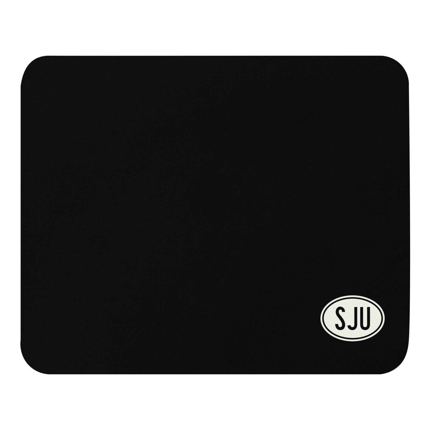 Unique Travel Gift Mouse Pad - White Oval • SJU San Juan • YHM Designs - Image 01