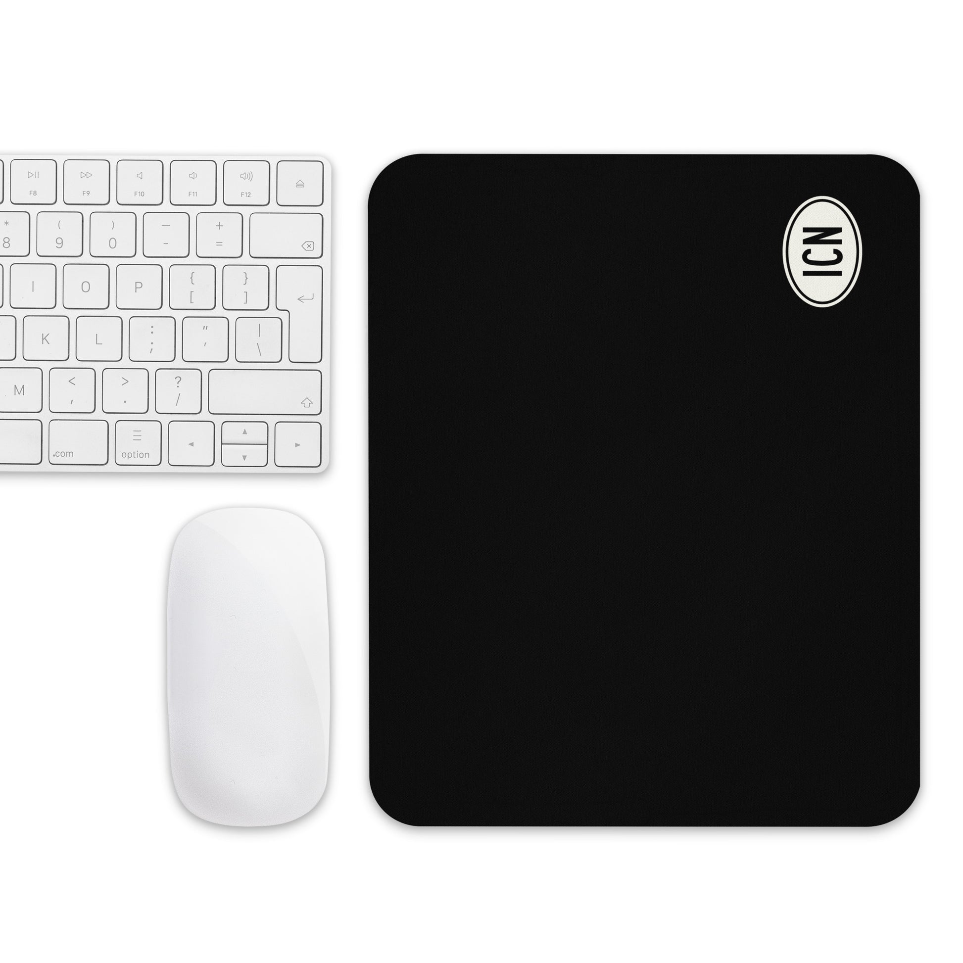 Unique Travel Gift Mouse Pad - White Oval • ICN Seoul • YHM Designs - Image 04