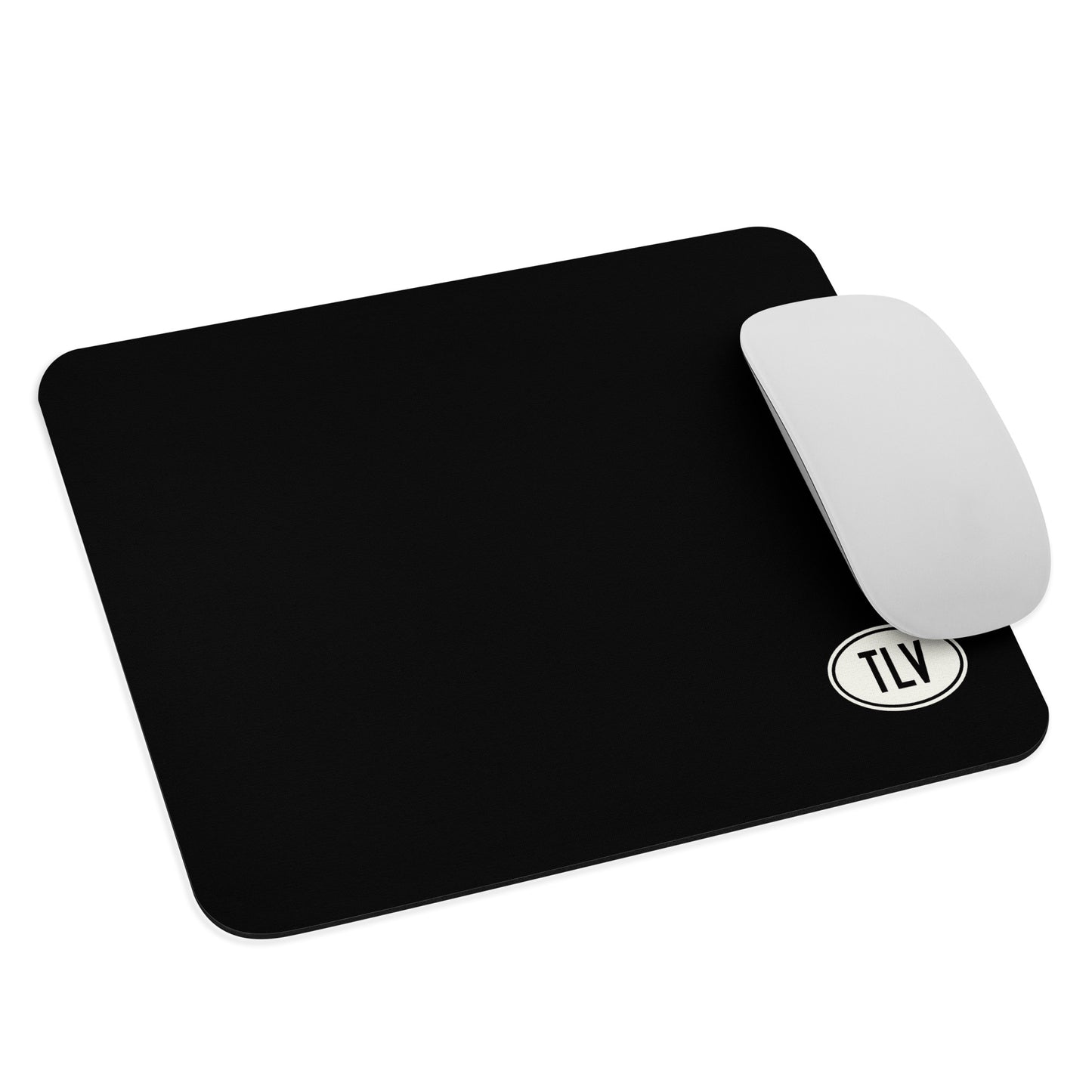 Unique Travel Gift Mouse Pad - White Oval • TLV Tel Aviv • YHM Designs - Image 03