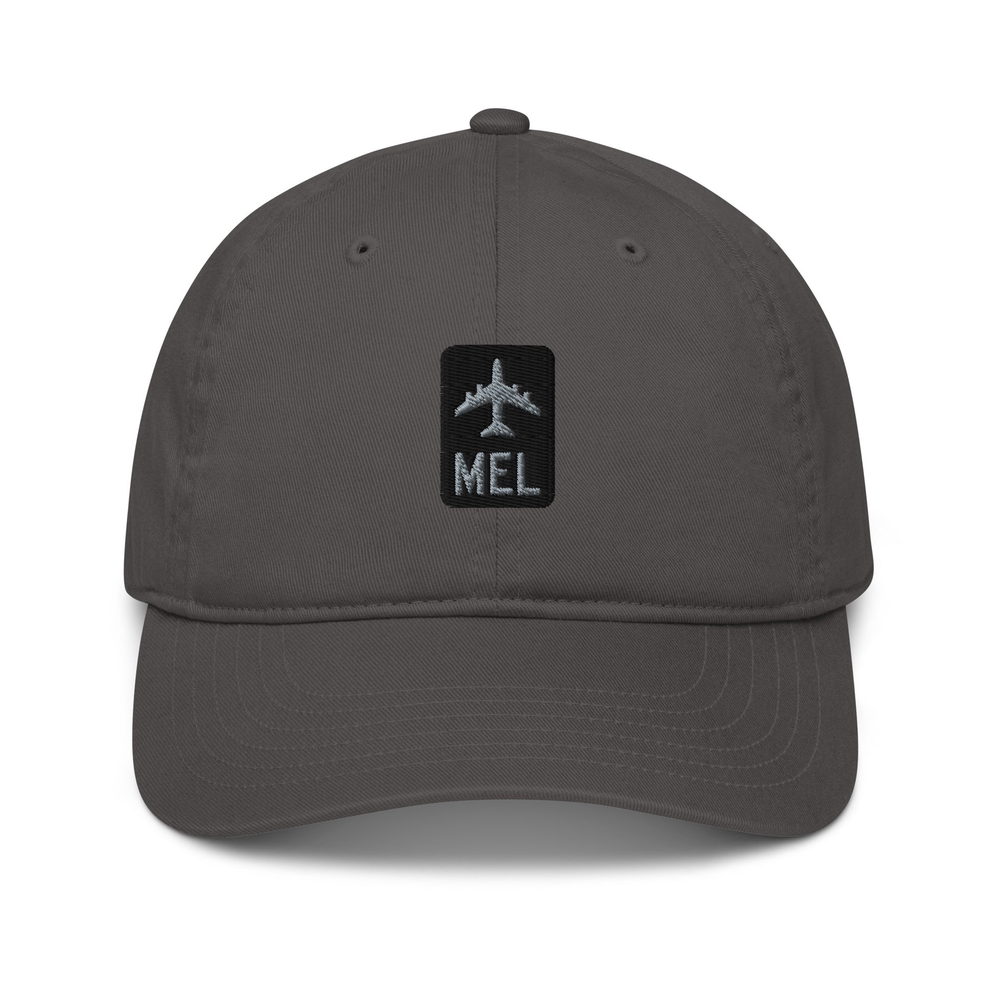 Jetliner Organic Dad Hat • Grey • MEL Melbourne Souvenir • YHM Designs - Image 07