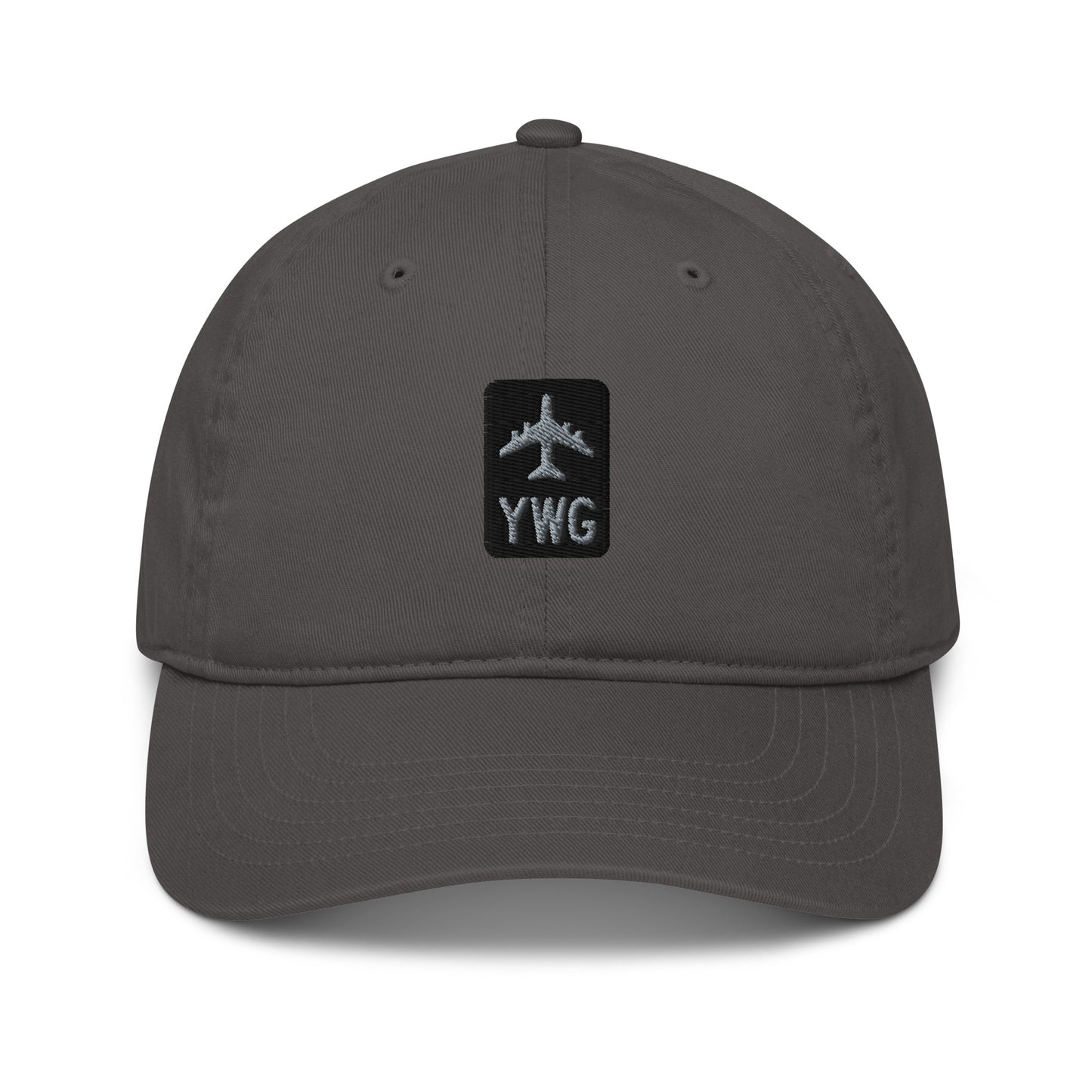 Jetliner Organic Dad Hat • Grey • YWG Winnipeg Souvenir • YHM Designs - Image 07