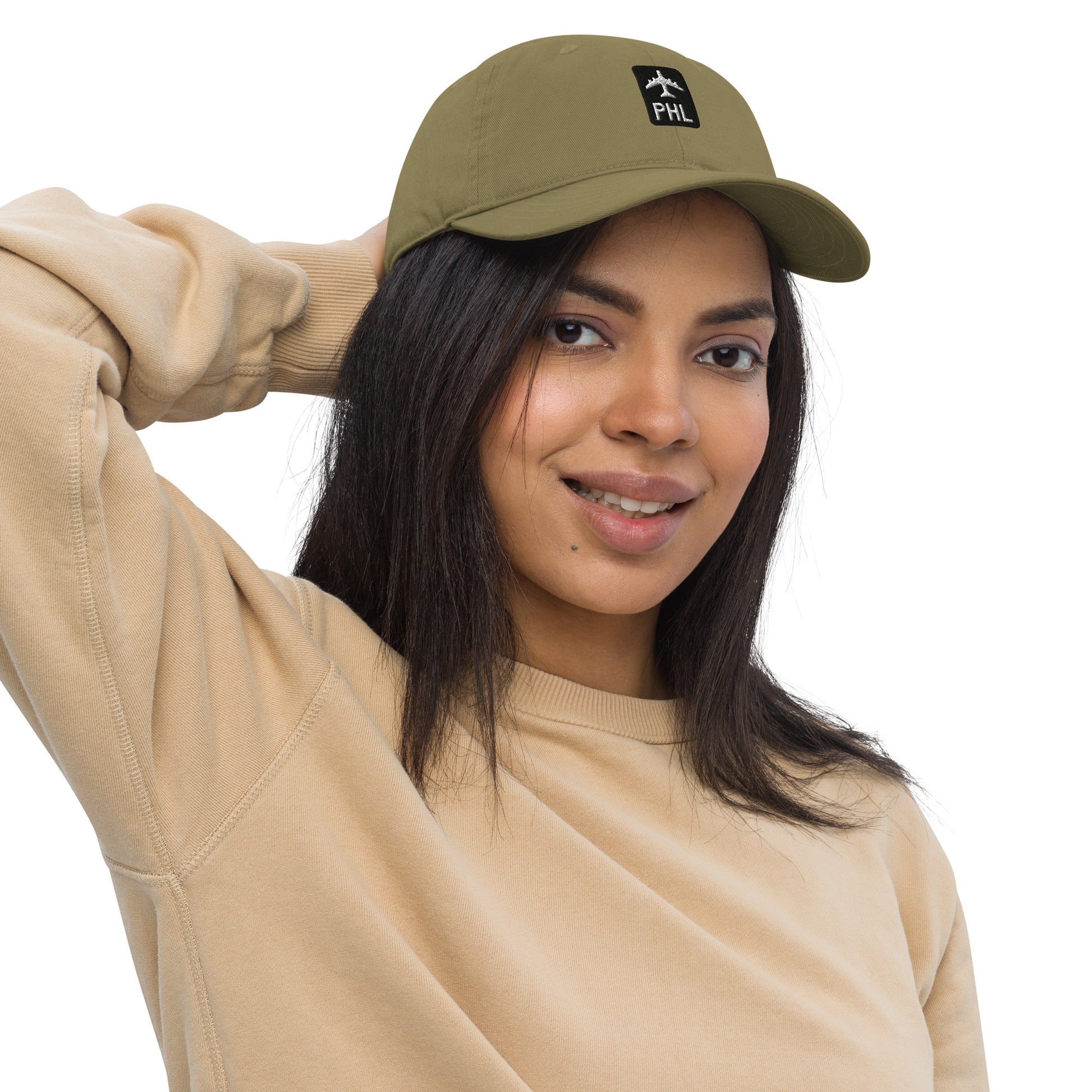 Jetliner Organic Dad Hat • Jungle Green • PHL Philadelphia Souvenir • YHM Designs - Image 02