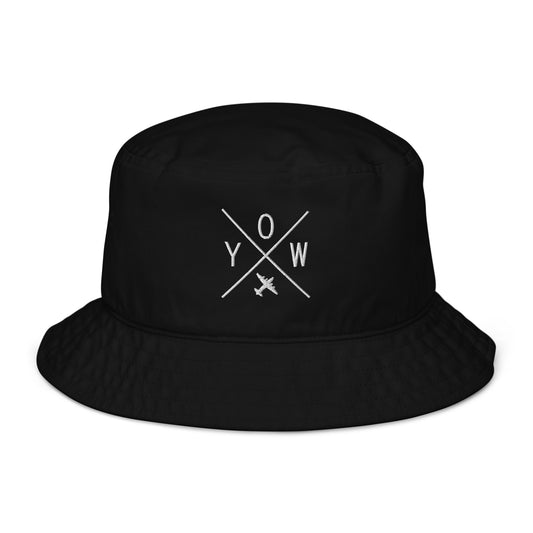Crossed-X Organic Bucket Hat • YOW Ottawa • YHM Designs - Image 01