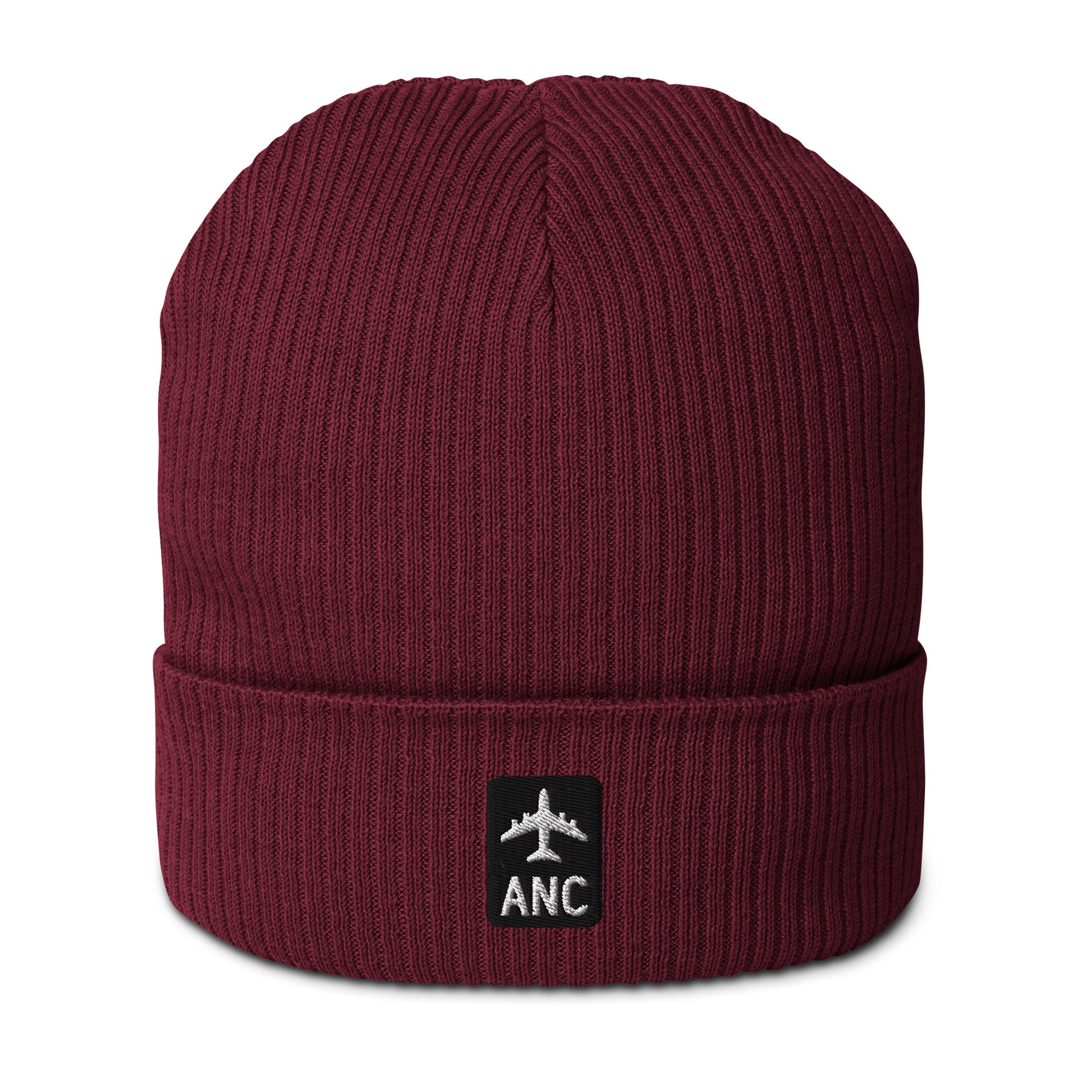 Jetliner Organic Ribbed Beanie • Black/White • ANC Anchorage Souvenir • YHM Designs - Image 08