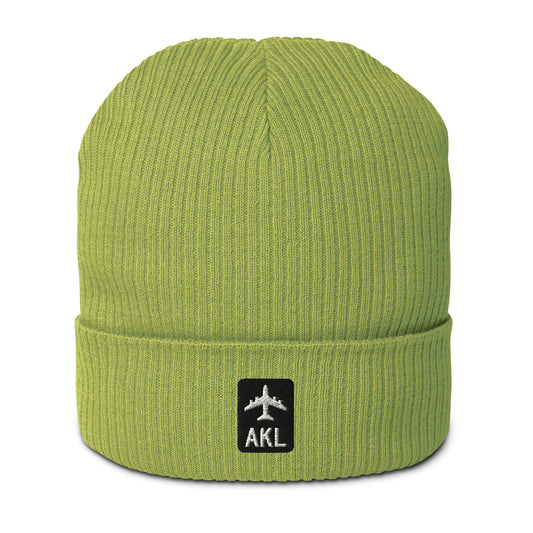 Jetliner Organic Ribbed Beanie • Black/White • AKL Auckland • YHM Designs - Image 01