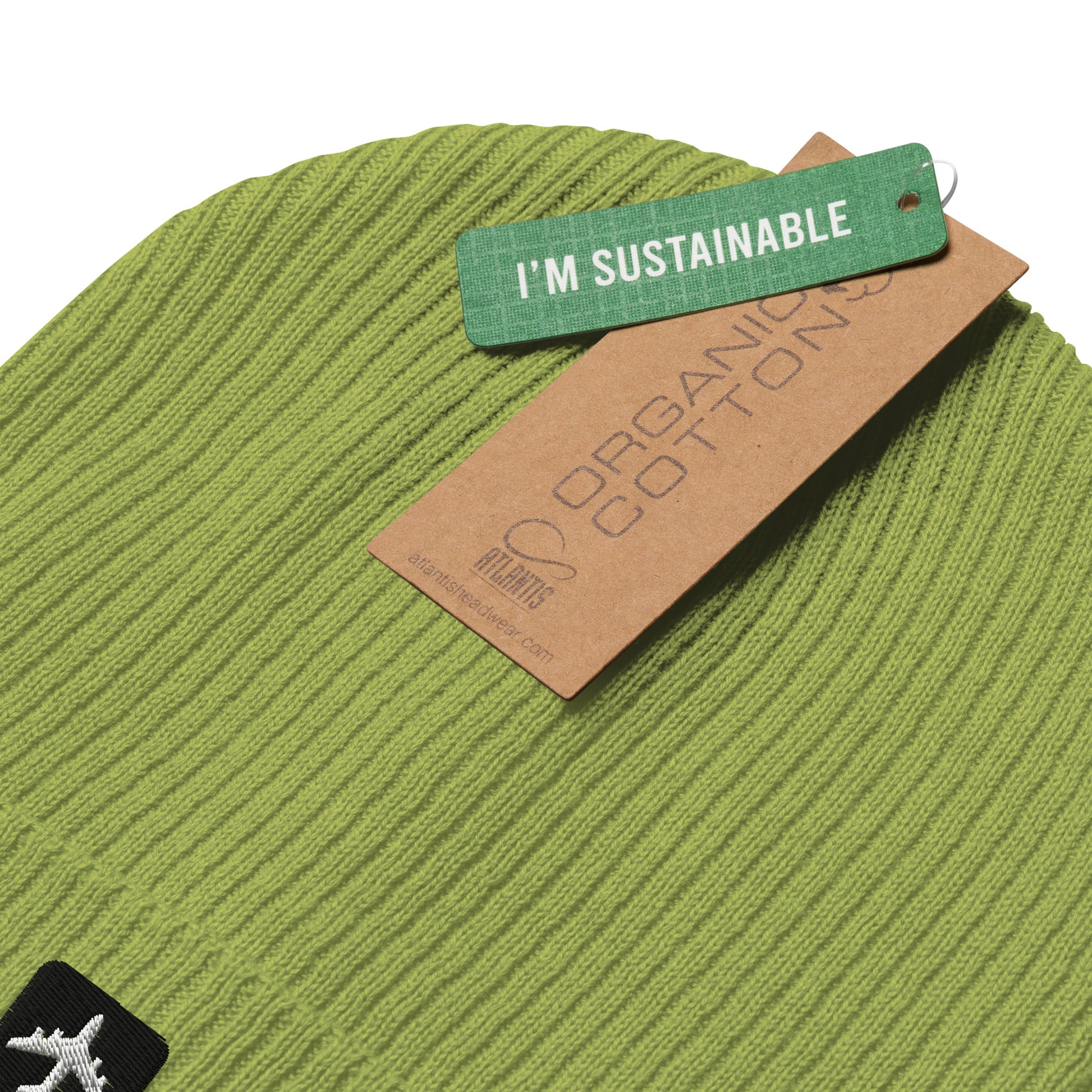 Jetliner Organic Ribbed Beanie • Black/White • SFO San Francisco • YHM Designs - Image 04