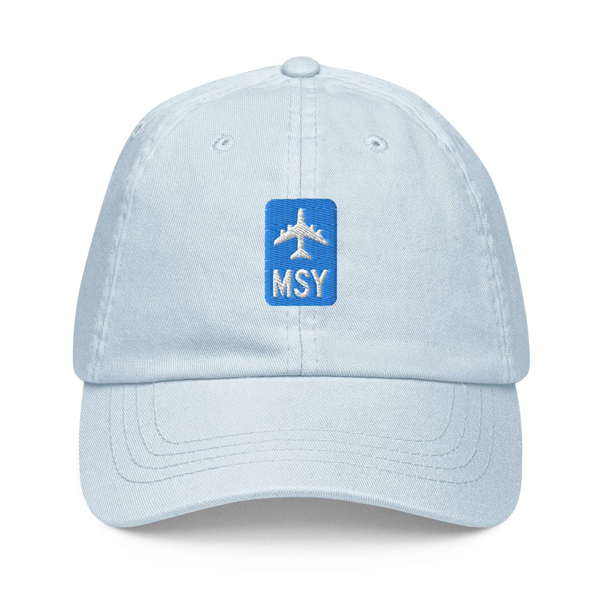 Jetliner Pastel Baseball Cap • Blue • MSY New Orleans Souvenir • YHM Designs - Image 07