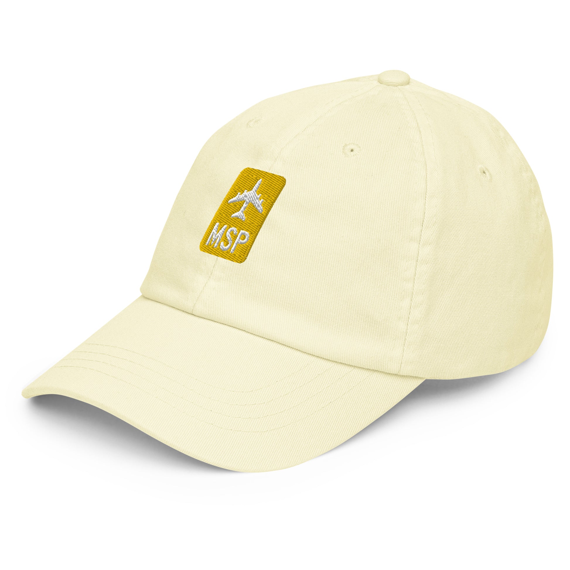 Jetliner Pastel Baseball Cap • Yellow • MSP Minneapolis Souvenir • YHM Designs - Image 01
