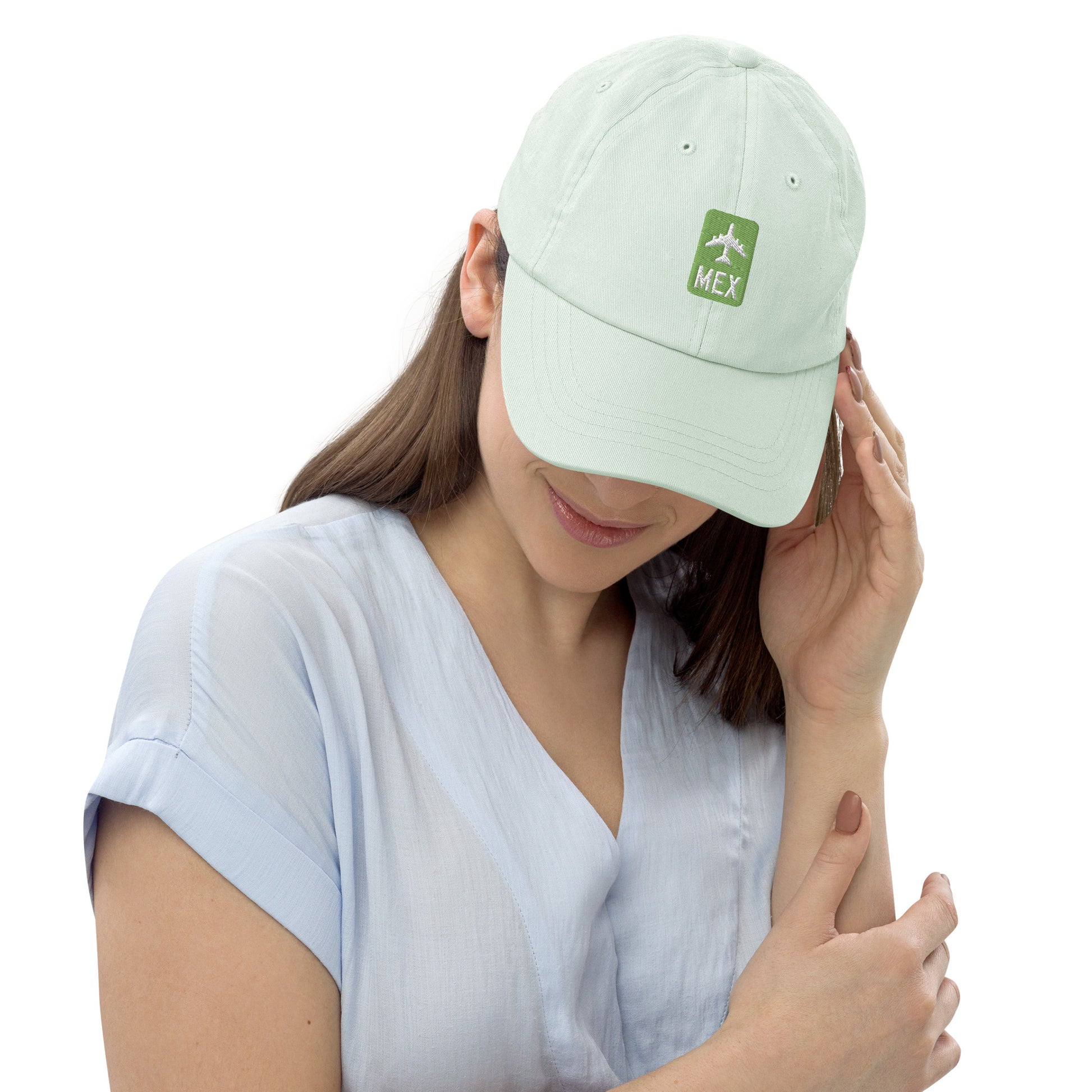 Jetliner Pastel Baseball Cap • Green • MEX Mexico City • YHM Designs - Image 02