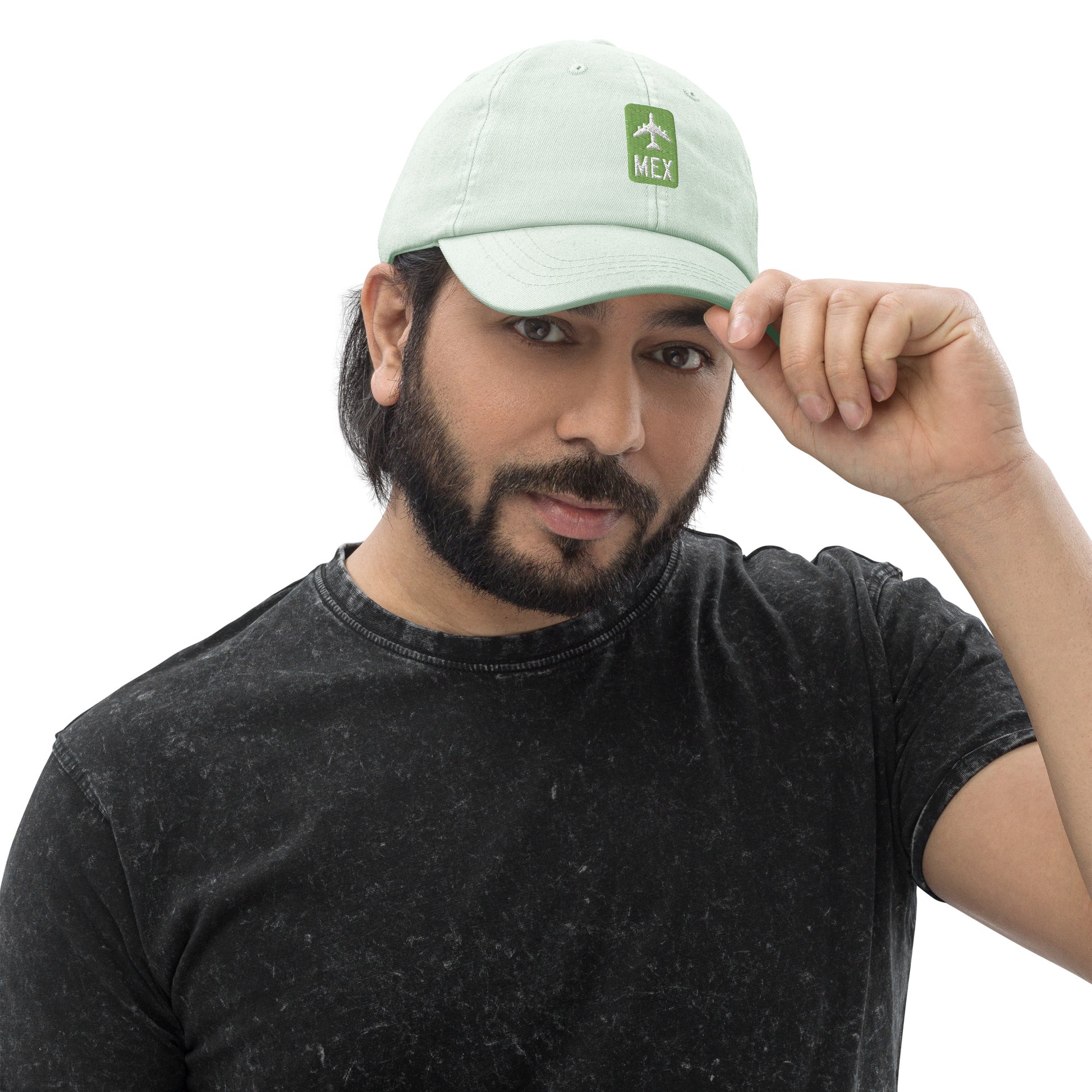 Jetliner Pastel Baseball Cap • Green • MEX Mexico City • YHM Designs - Image 04