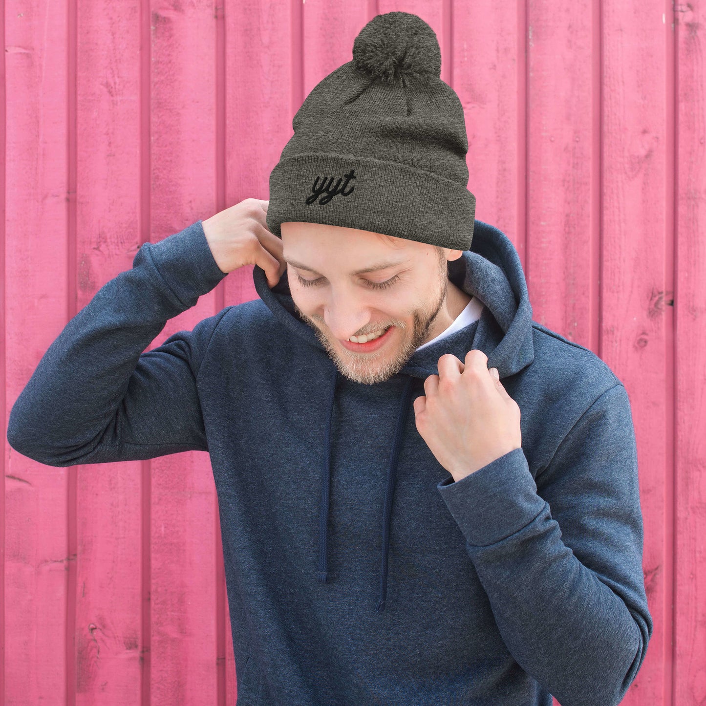 Vintage Script Pom-Pom Beanie • YYT St. John's • YHM Designs - Image 06