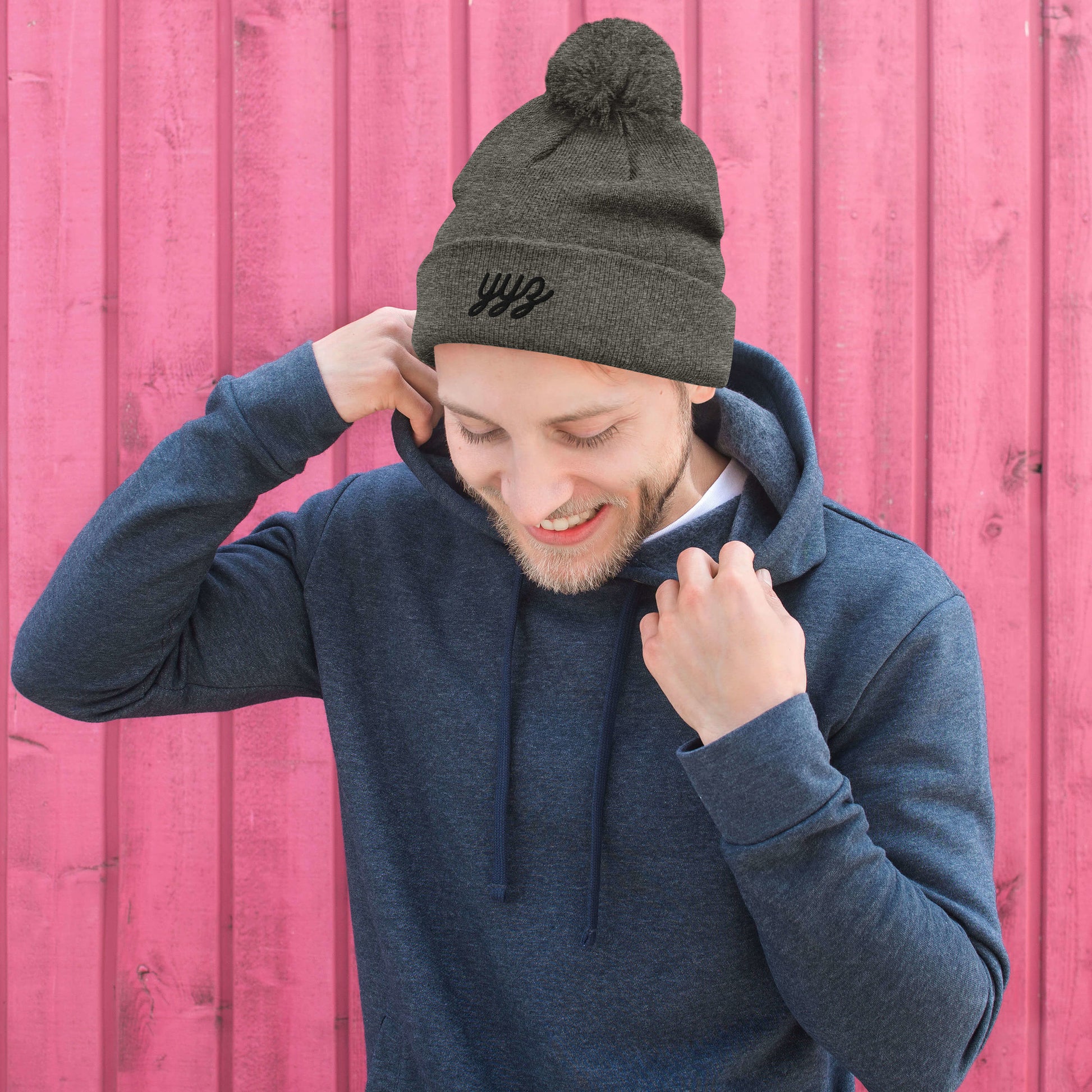 Vintage Script Pom-Pom Beanie • YYZ Toronto • YHM Designs - Image 06