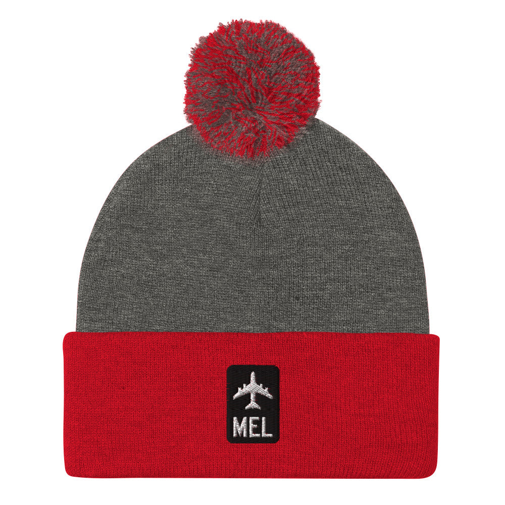 Jetliner Pom-Pom Beanie • Black/White • MEL Melbourne Souvenir • YHM Designs - Image 07
