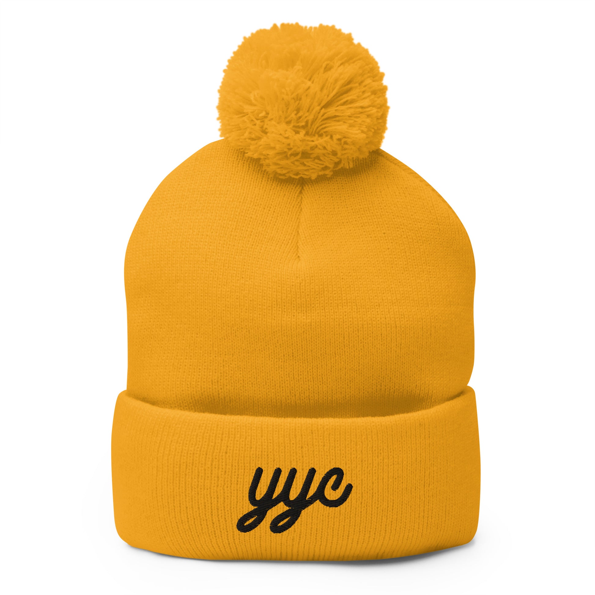 Vintage Script Pom-Pom Beanie • YYC Calgary • YHM Designs - Image 04