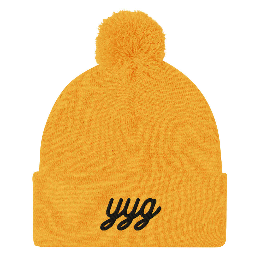 Vintage Script Pom-Pom Beanie • YYG Charlottetown • YHM Designs - Image 05