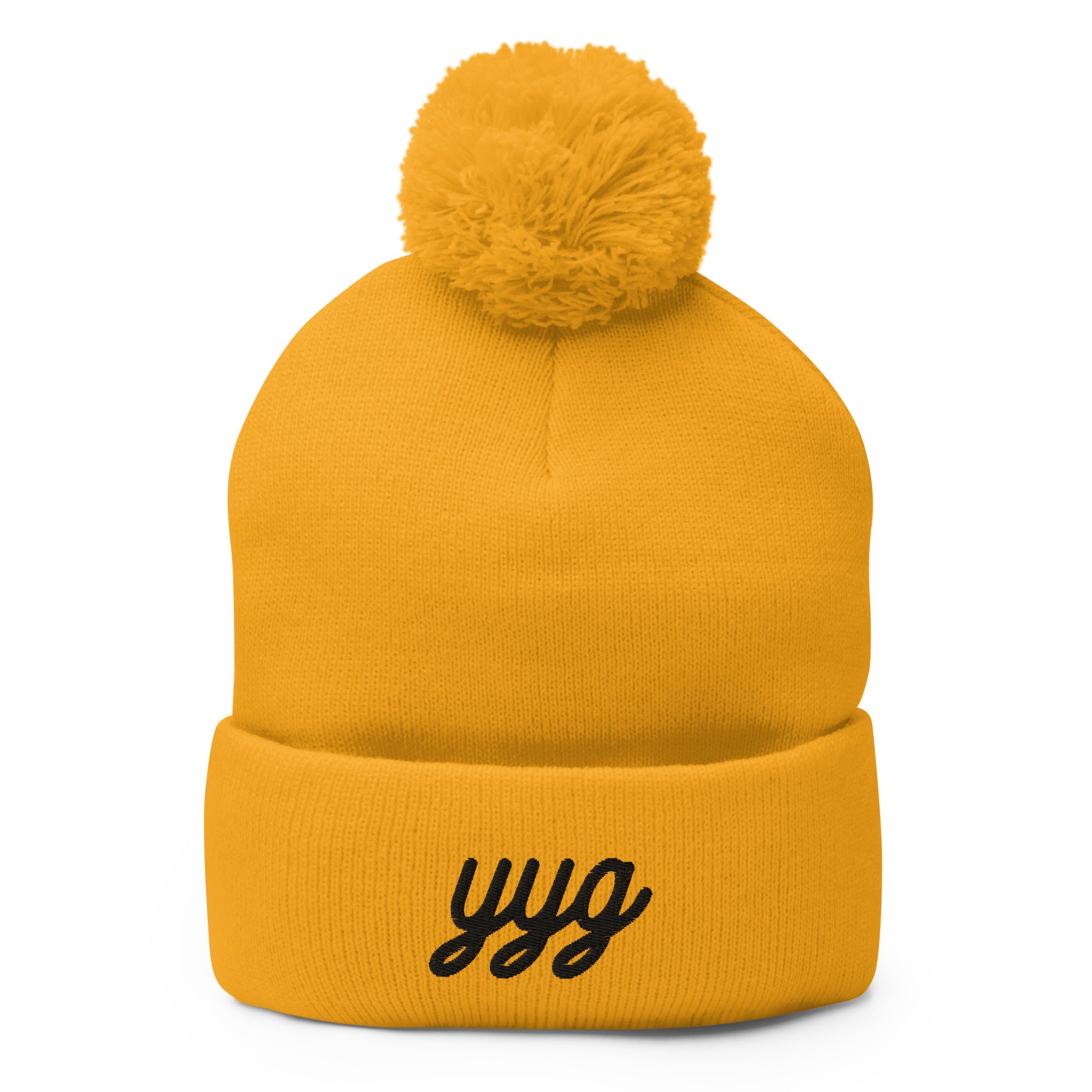 Vintage Script Pom-Pom Beanie • YYG Charlottetown • YHM Designs - Image 04
