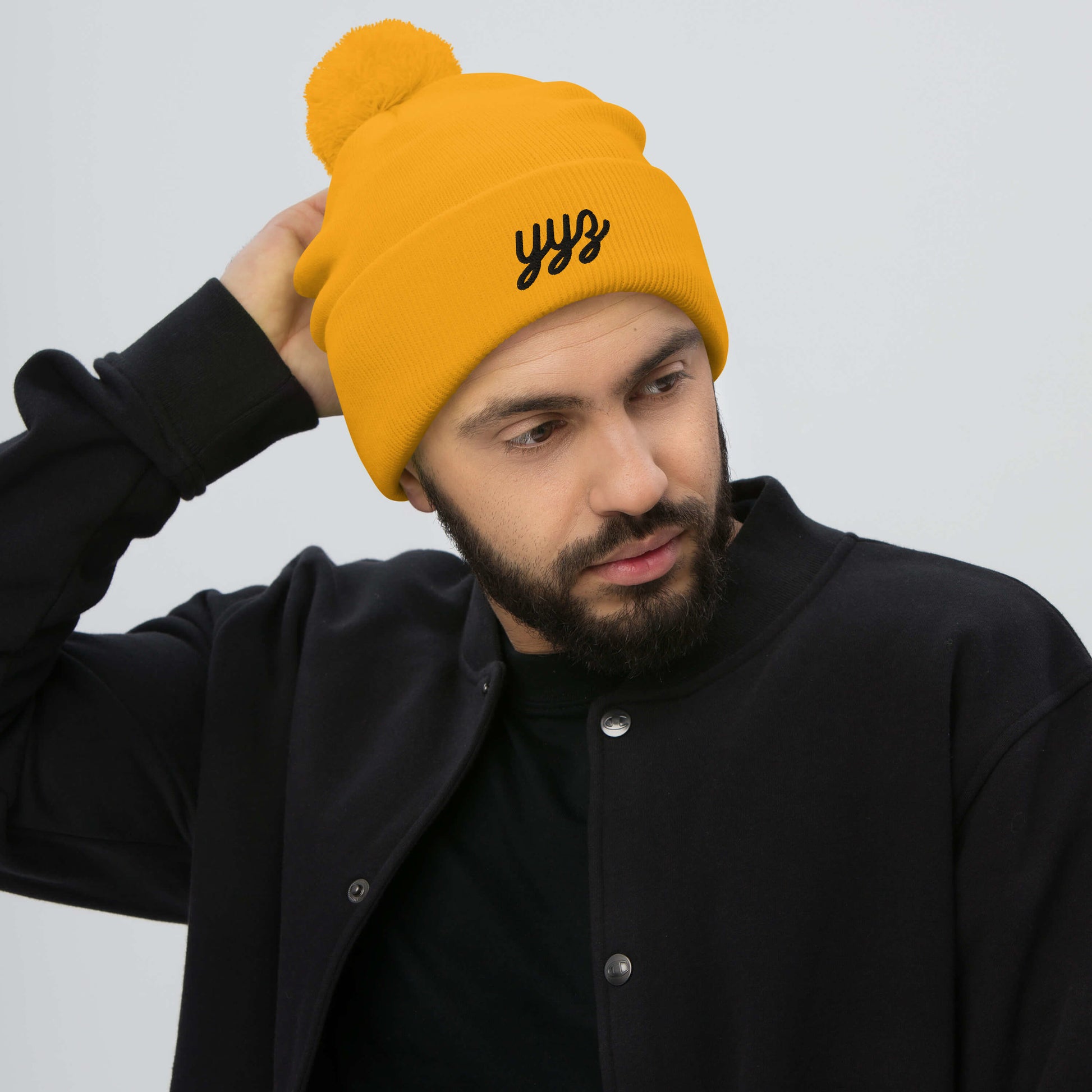 Vintage Script Pom-Pom Beanie • YYZ Toronto • YHM Designs - Image 09